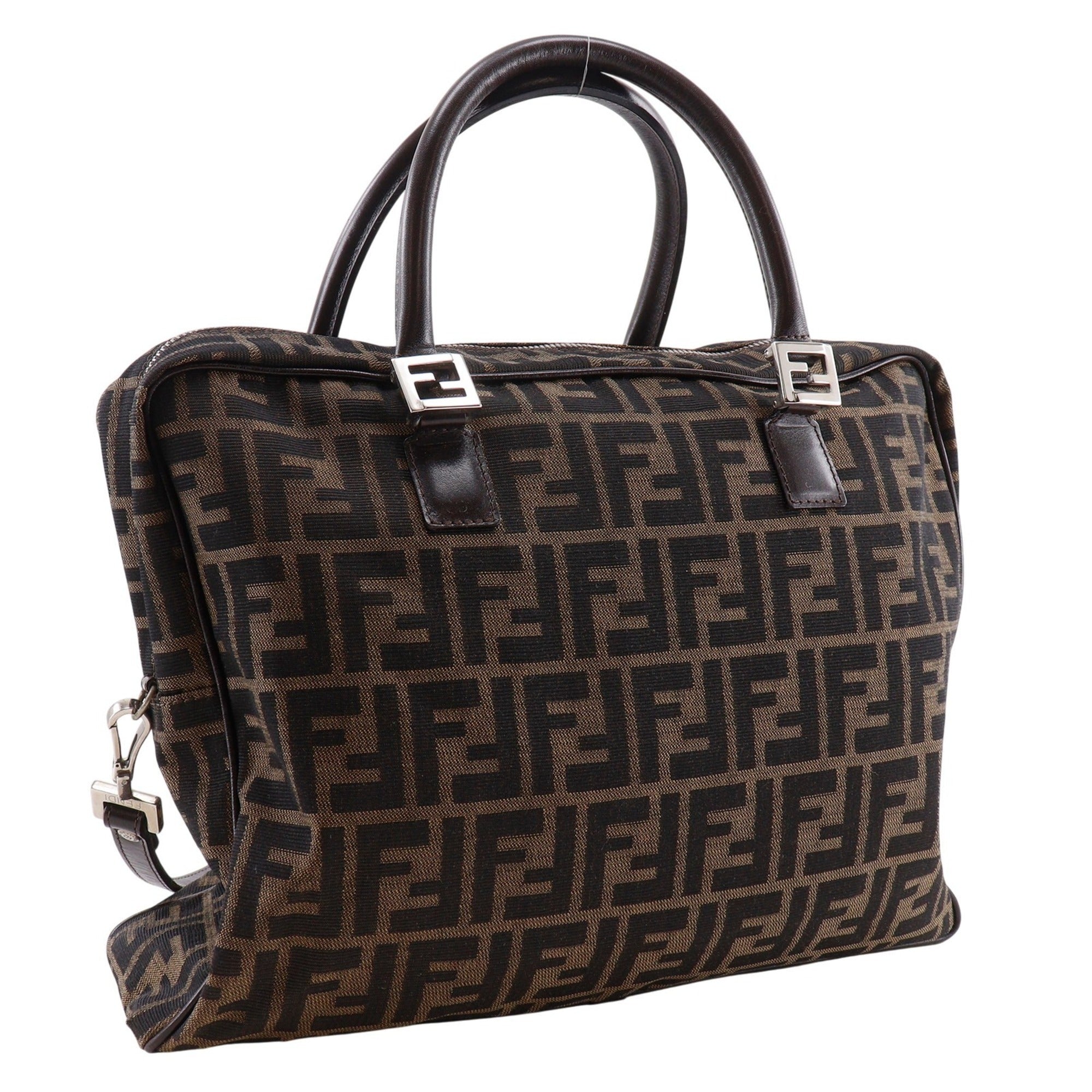 Fendi Zucca Brown Nylon Canvas Briefcase (Pre-Owned)