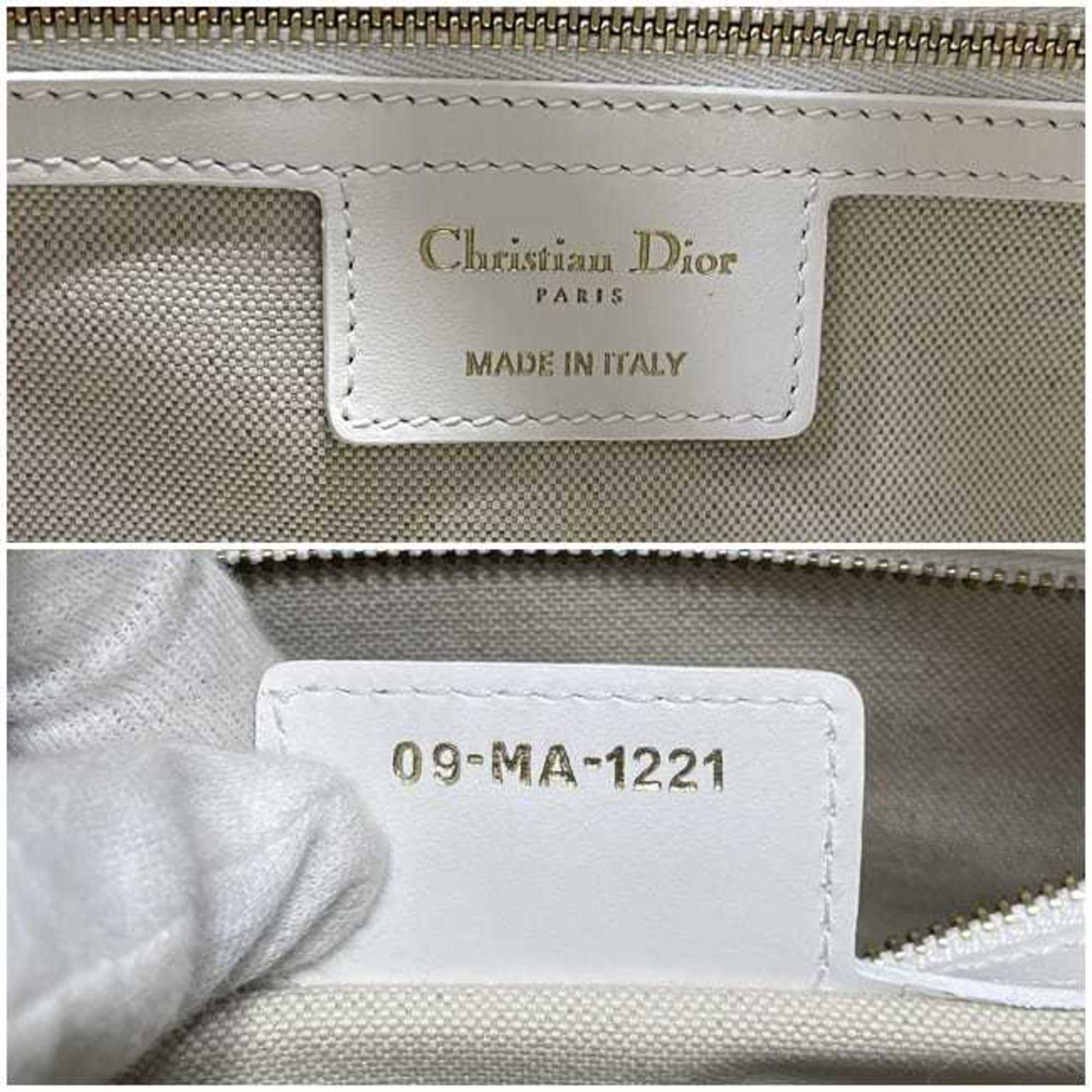 Christian Dior Trotter White Leather Rubber Boston Bag Handbag (Pre-Owned)