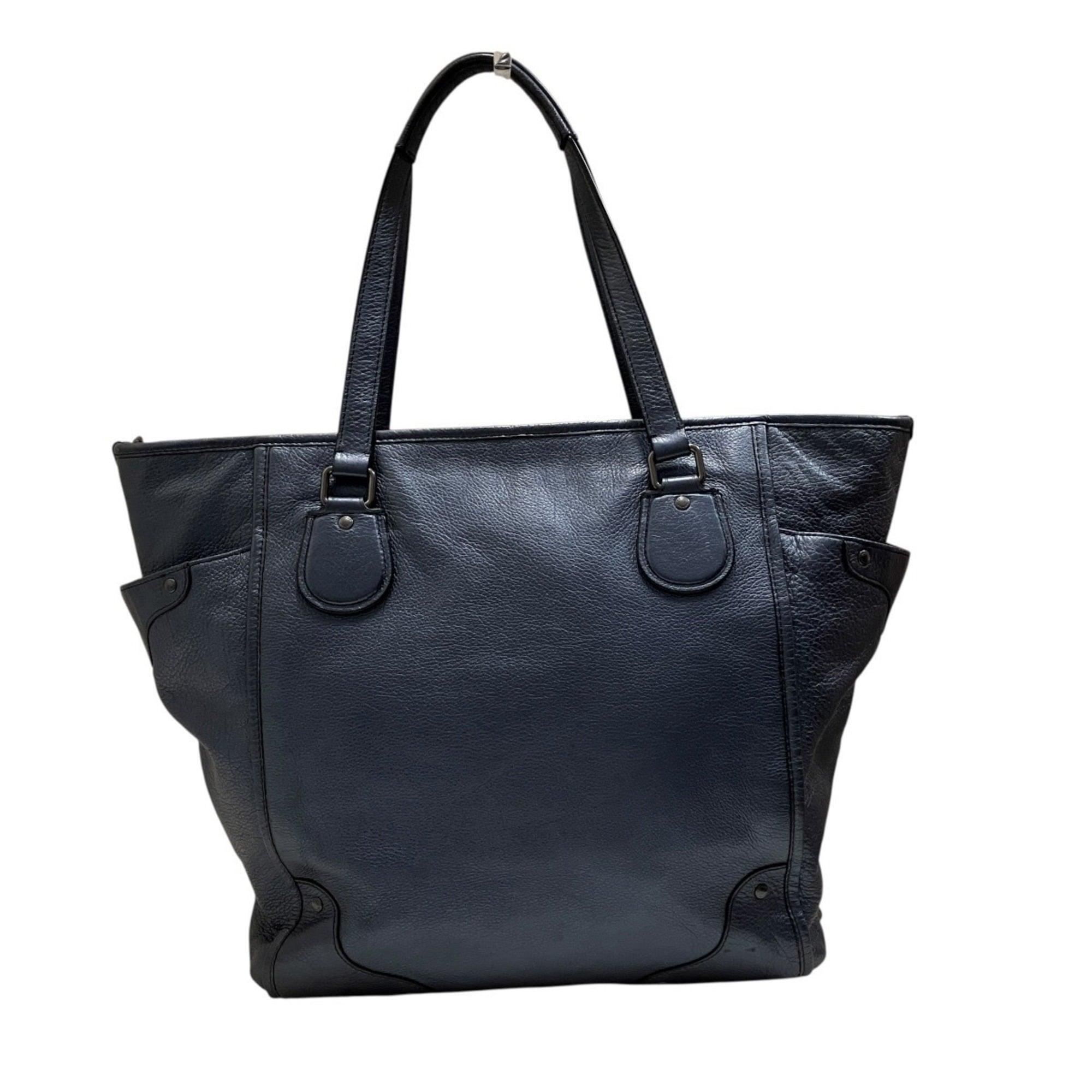 Coach Navy Leather Tote Bag (Pre-Owned)
