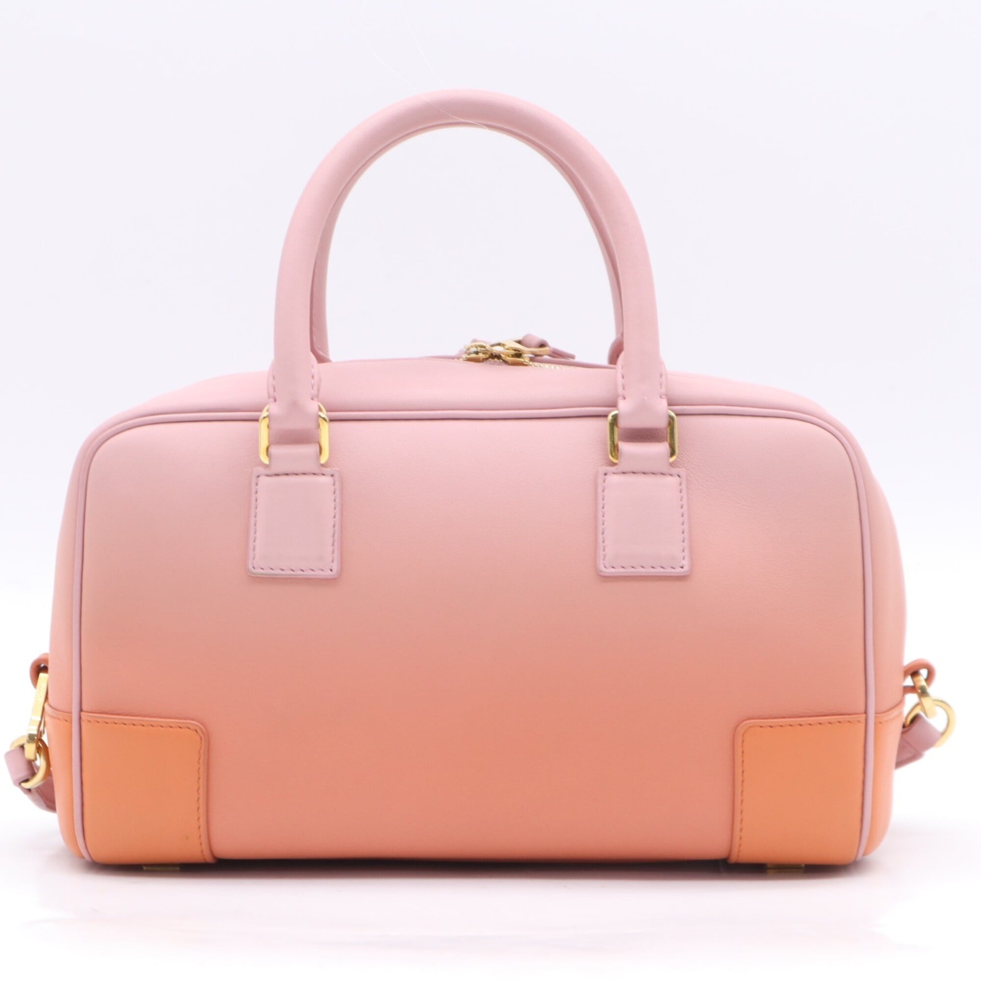 Loewe Amazona Orange Pink Leather Handbag Shoulder Bag (Pre-Owned)