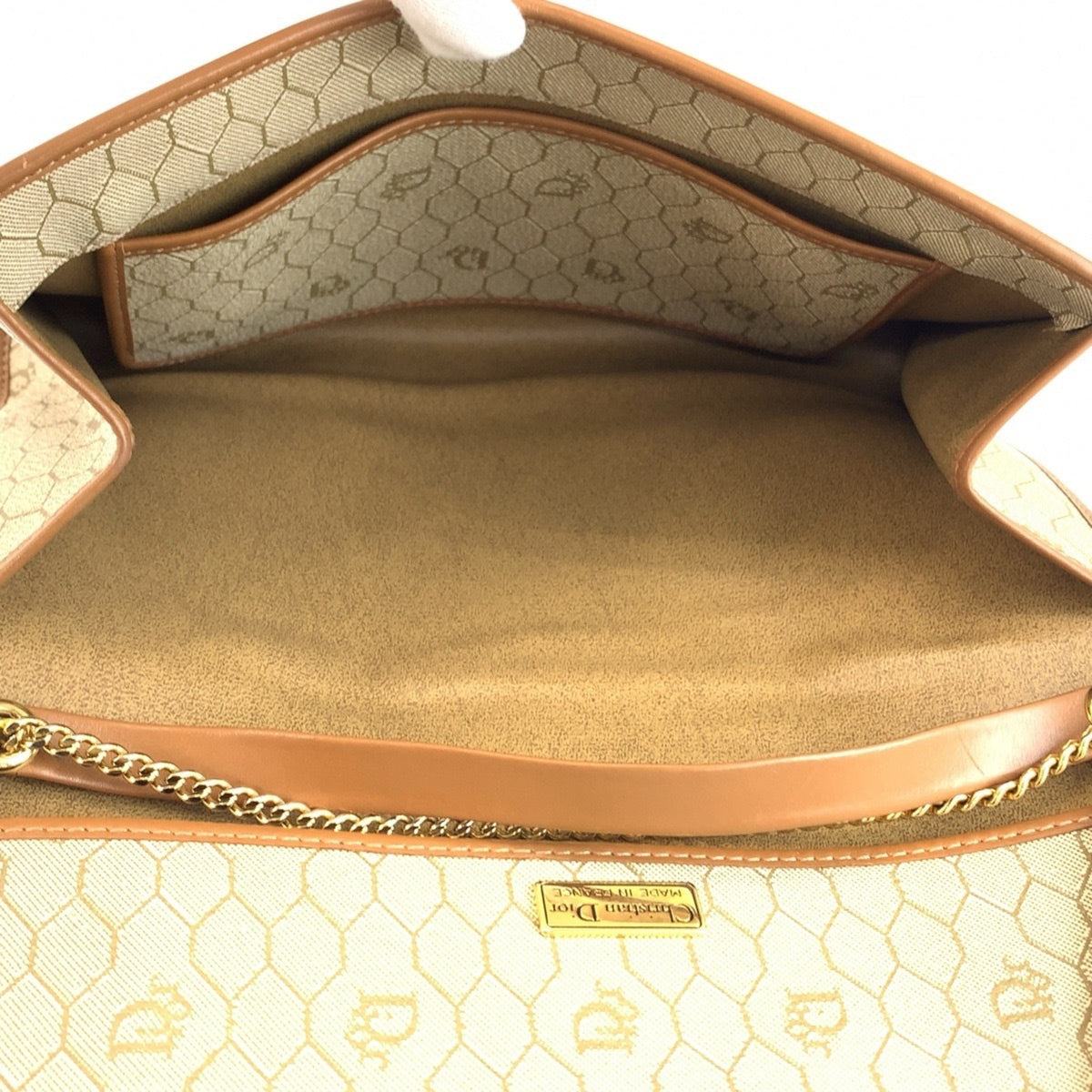 Christian Dior Beige Pvc Handbag Shoulder Bag (Pre-Owned)