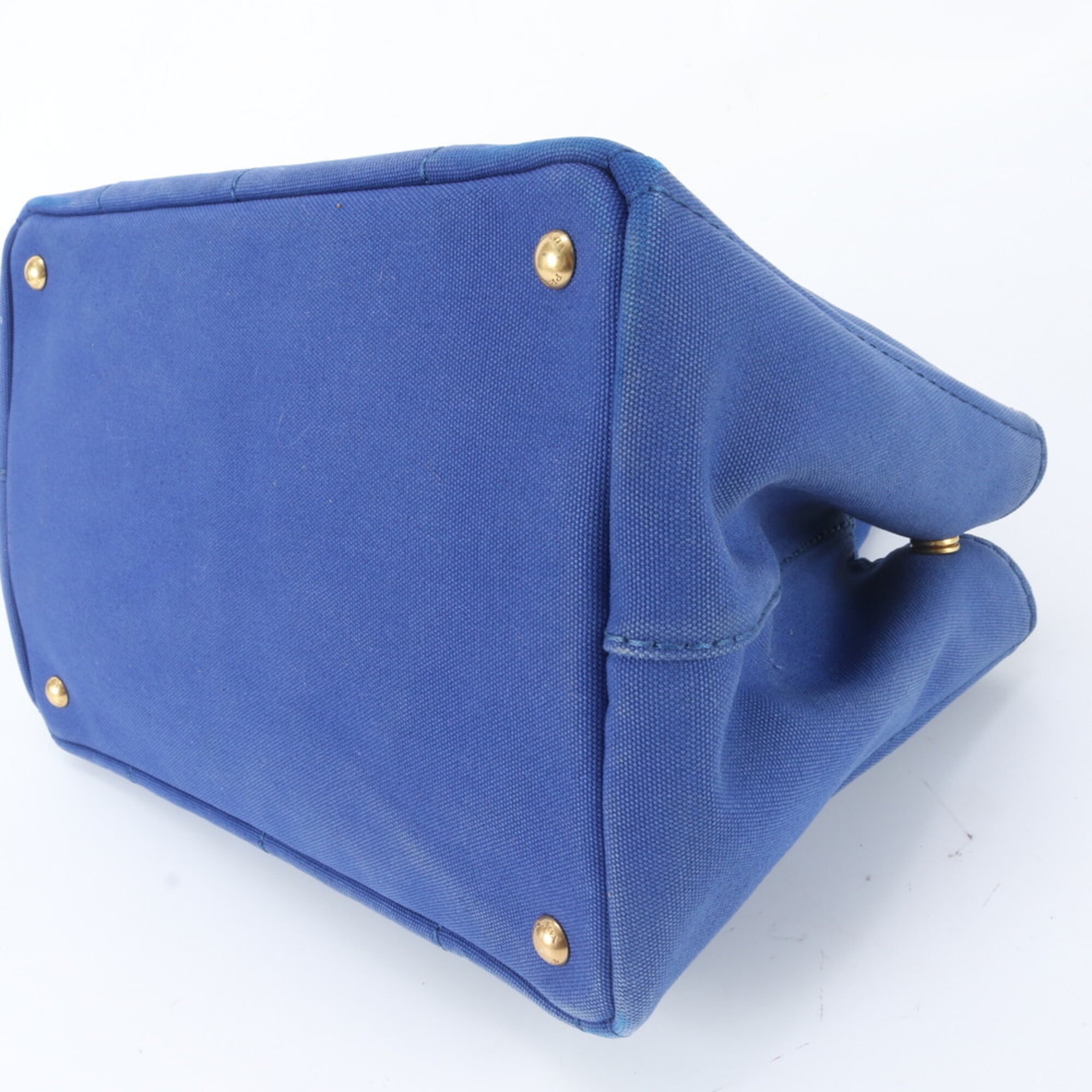 Prada Canapa Blue Canapa Handbag Tote Bag (Pre-Owned)