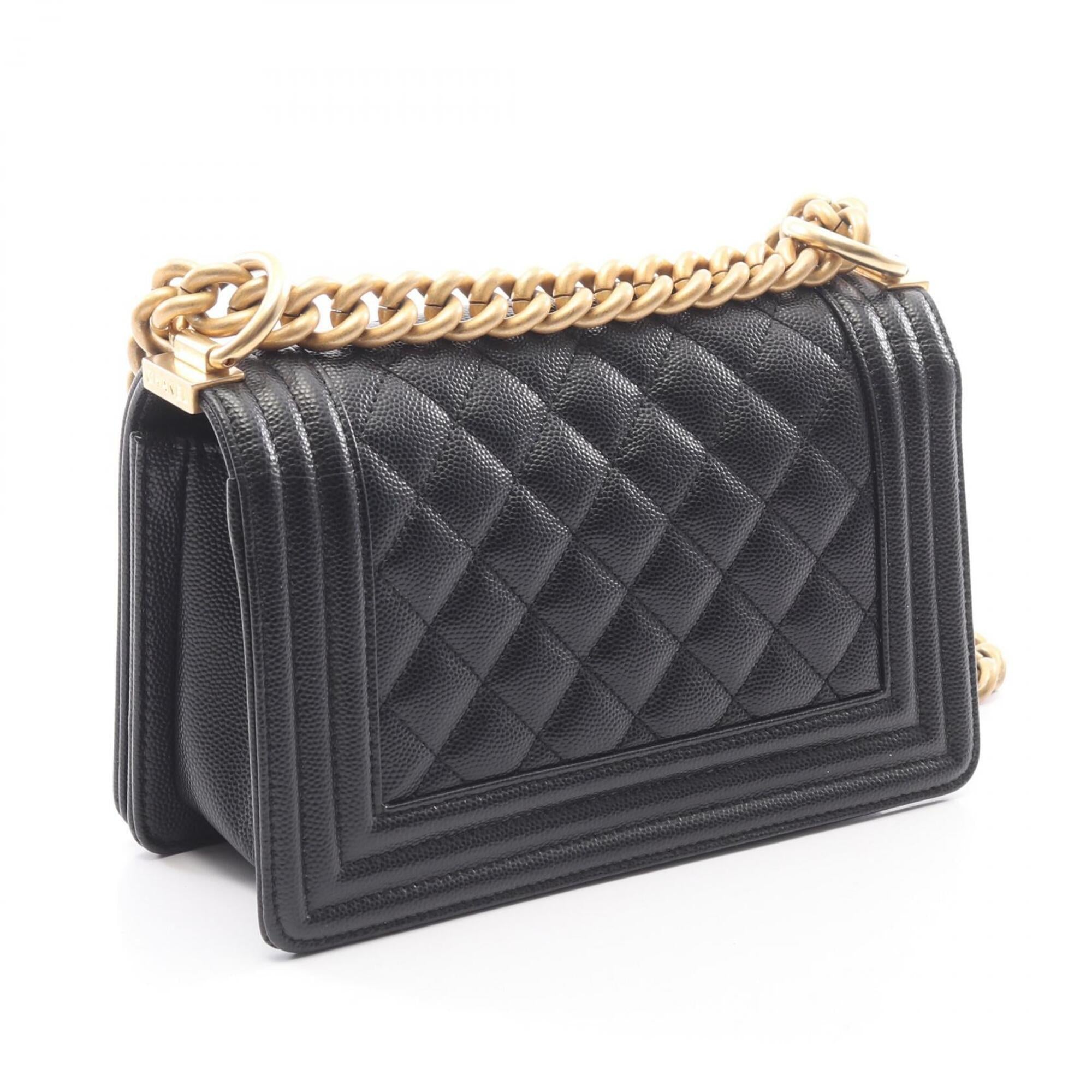 Chanel Black Grained Calfskin Handbag Shoulder Bag (Pre-Owned)