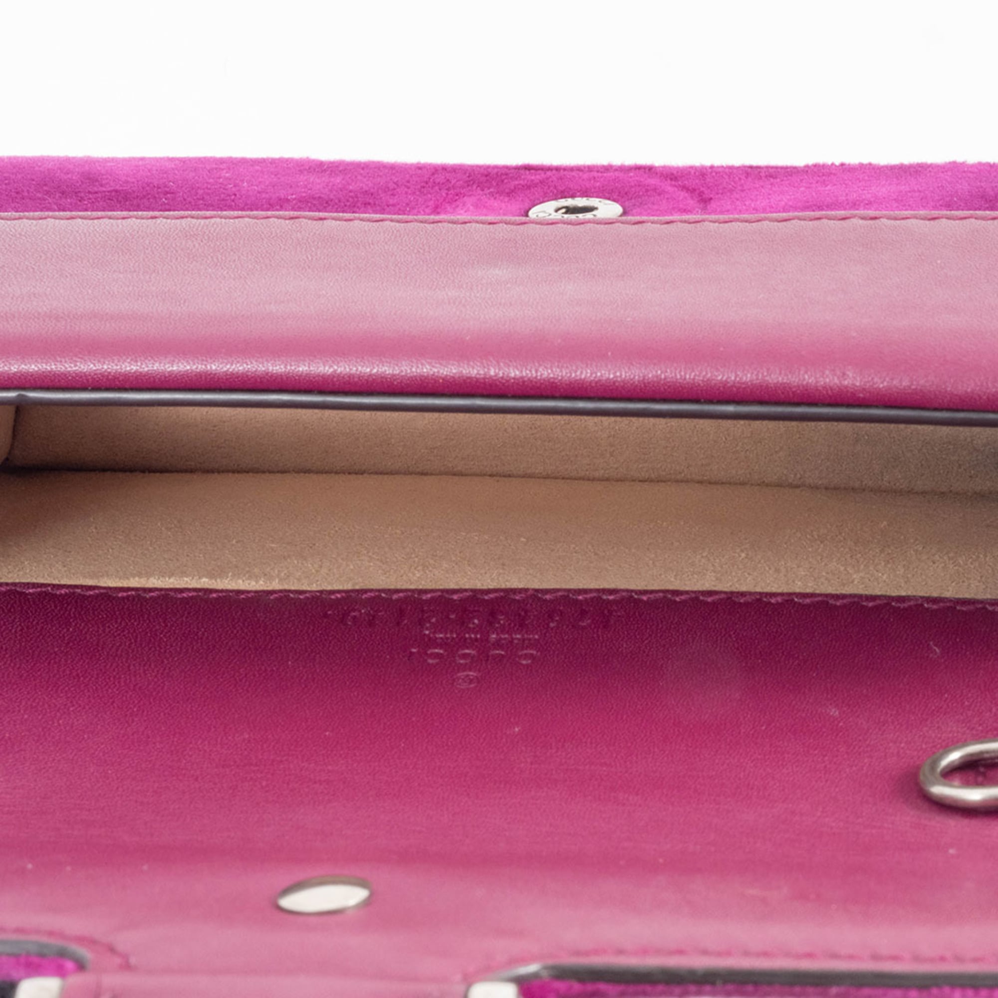 Gucci Purple Velvet Leather Shoulder Bag (Pre-Owned)