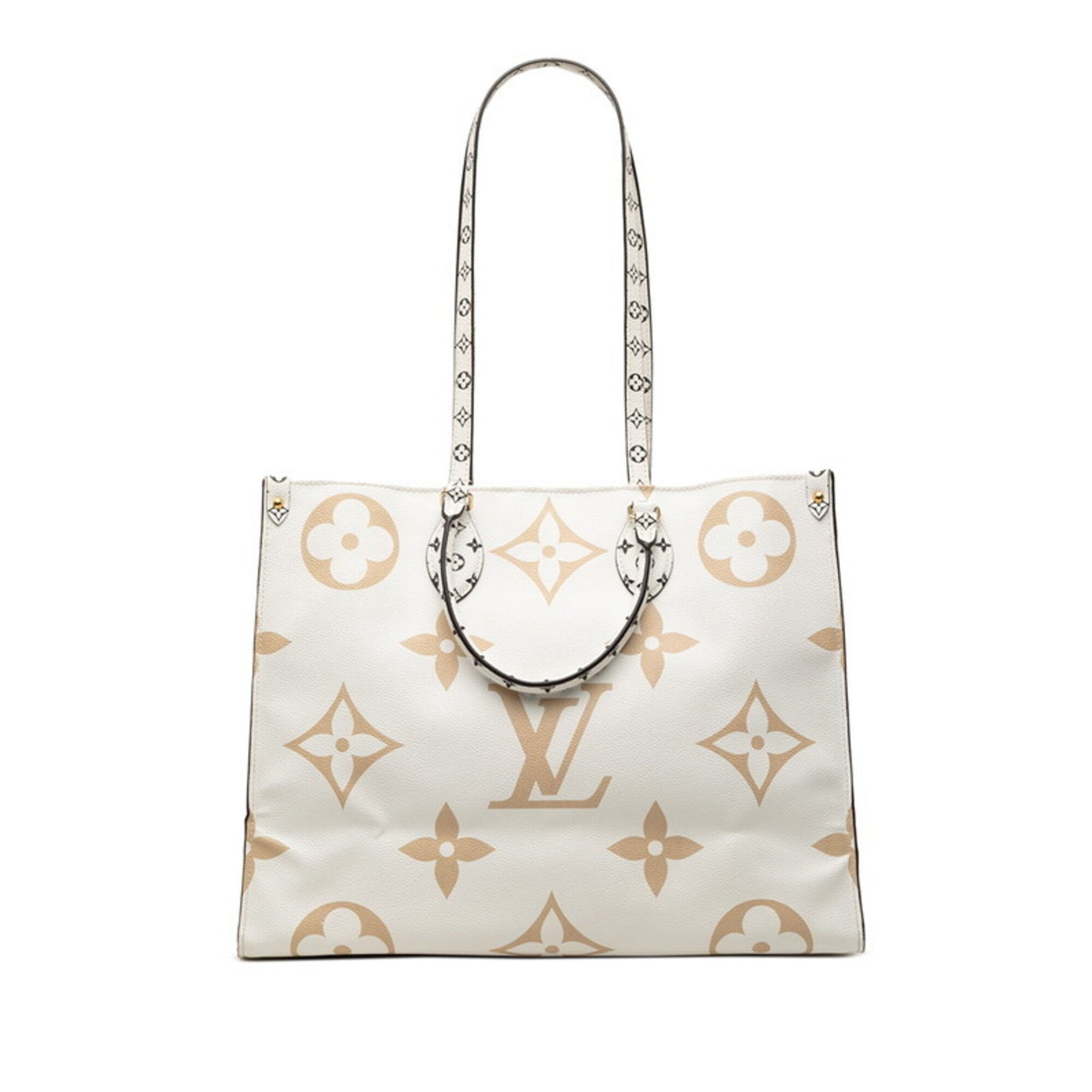 Louis Vuitton Monogram Beige Green White Pvc Leather Handbag Tote Bag (Pre-Owned)