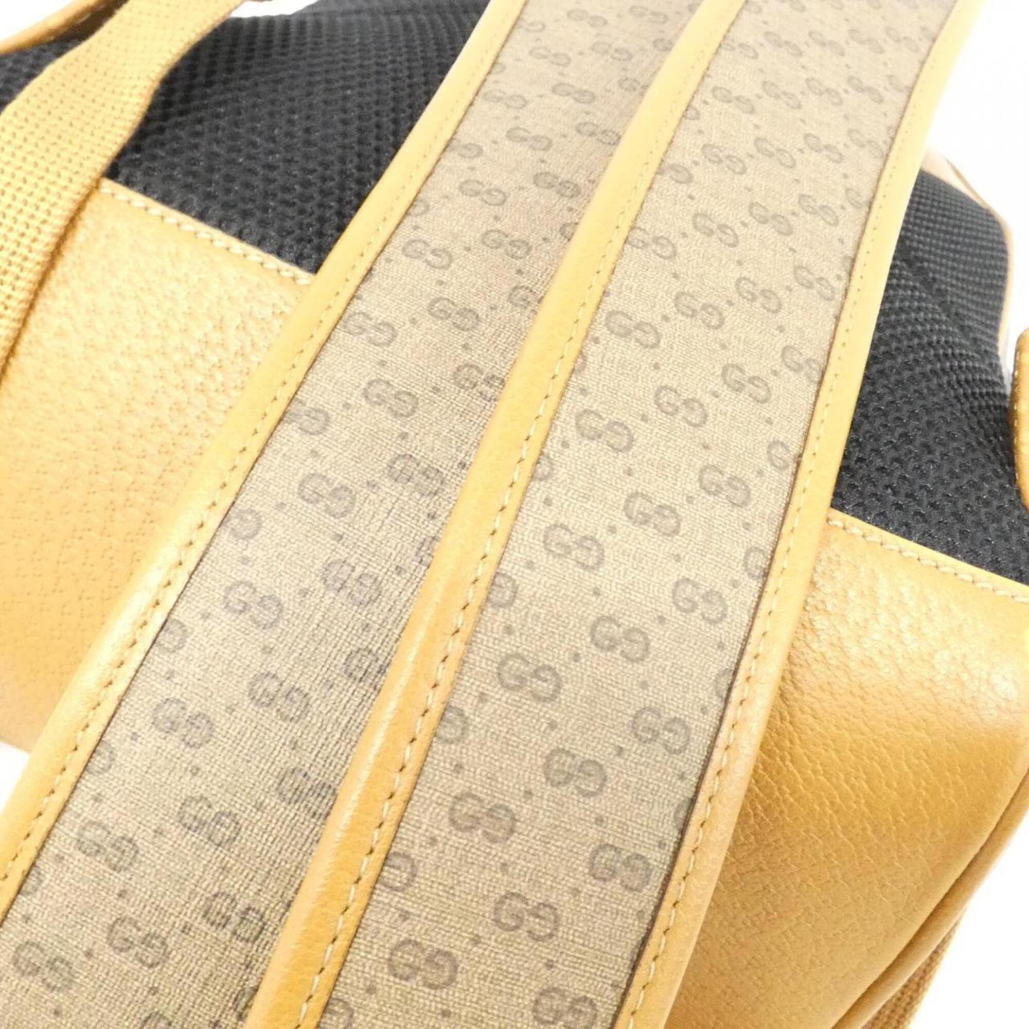 Gucci Beige Light Brown Gg Supreme Leather Backpack (Pre-Owned)