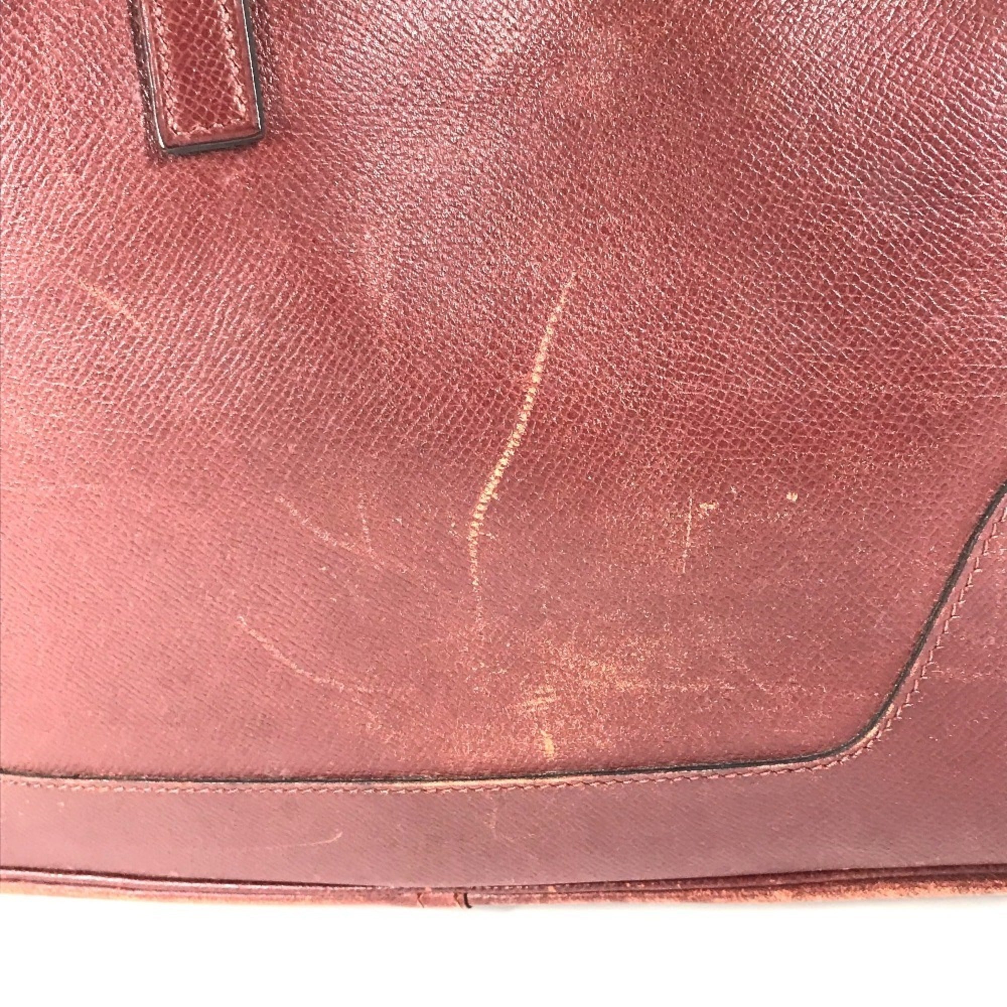 Hermes Trim Brown Leather Shoulder Bag Tote Bag (Pre-Owned)