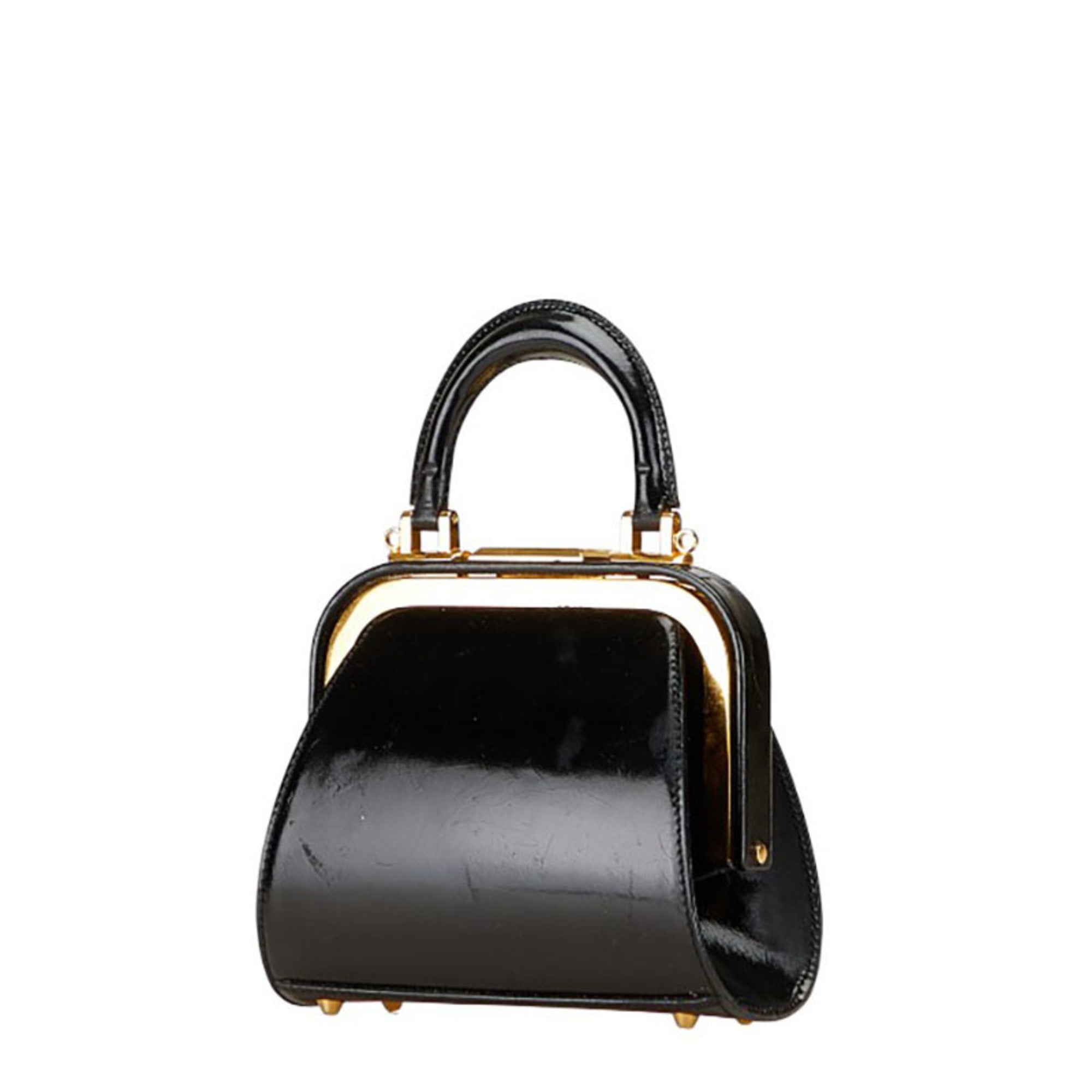 Christian Dior Black Patent Leather Handbag Shoulder Bag (Pre-Owned)