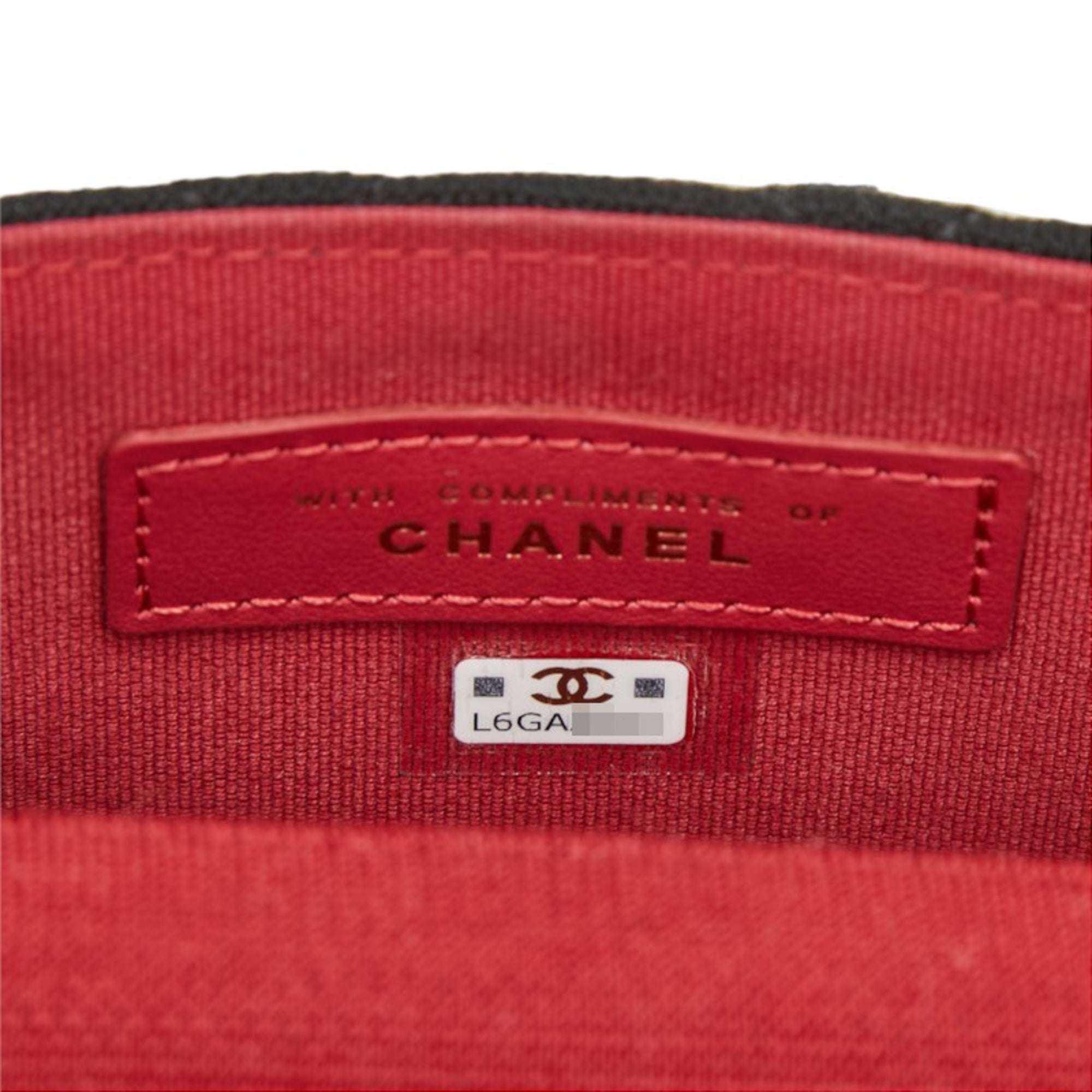 Chanel Black Canvas Leather Shoulder Bag (Pre-Owned)
