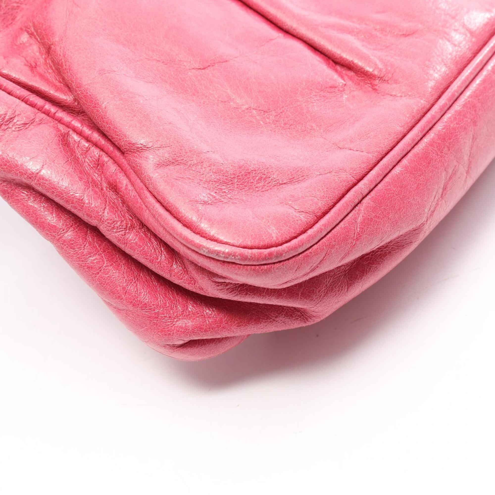 Miu Miu Pink Leather Clutch Bag Handbag (Pre-Owned)