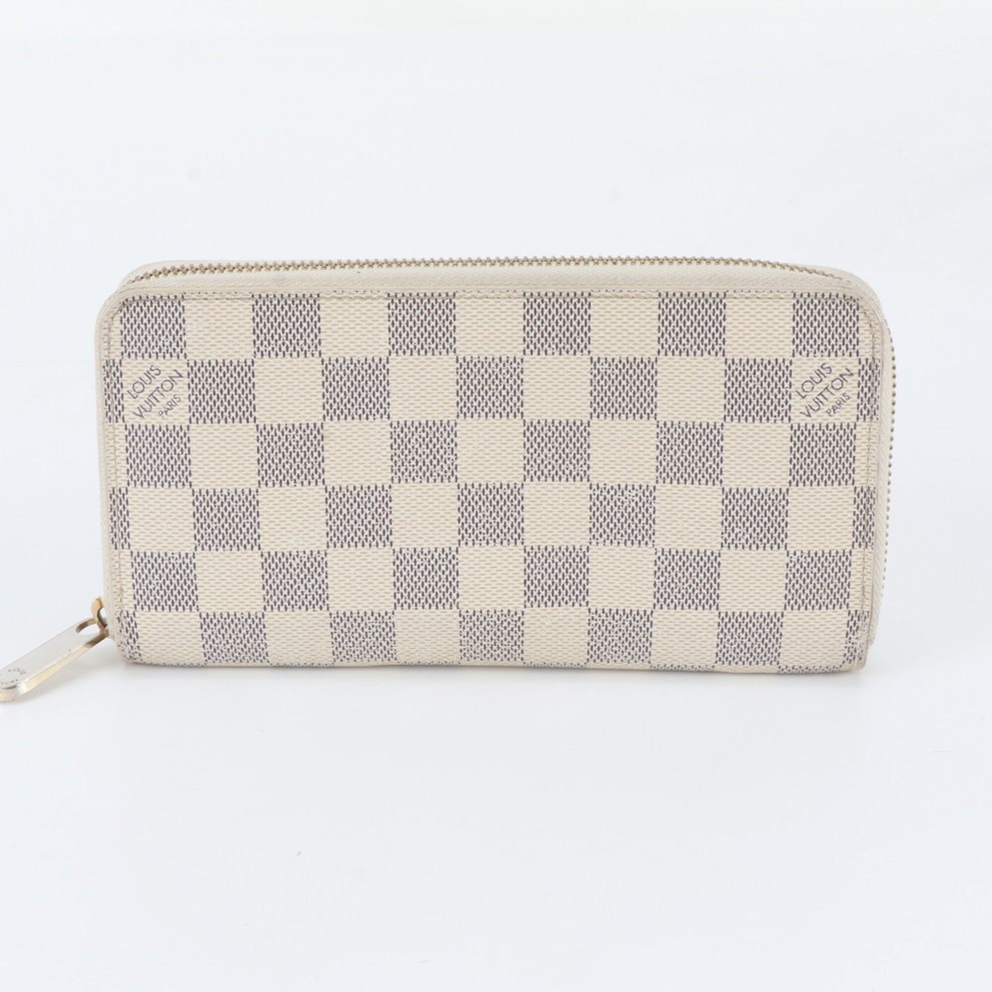 Louis Vuitton White Leather Coated Canvas Long Wallet (Bi-Fold) (Pre-Owned)