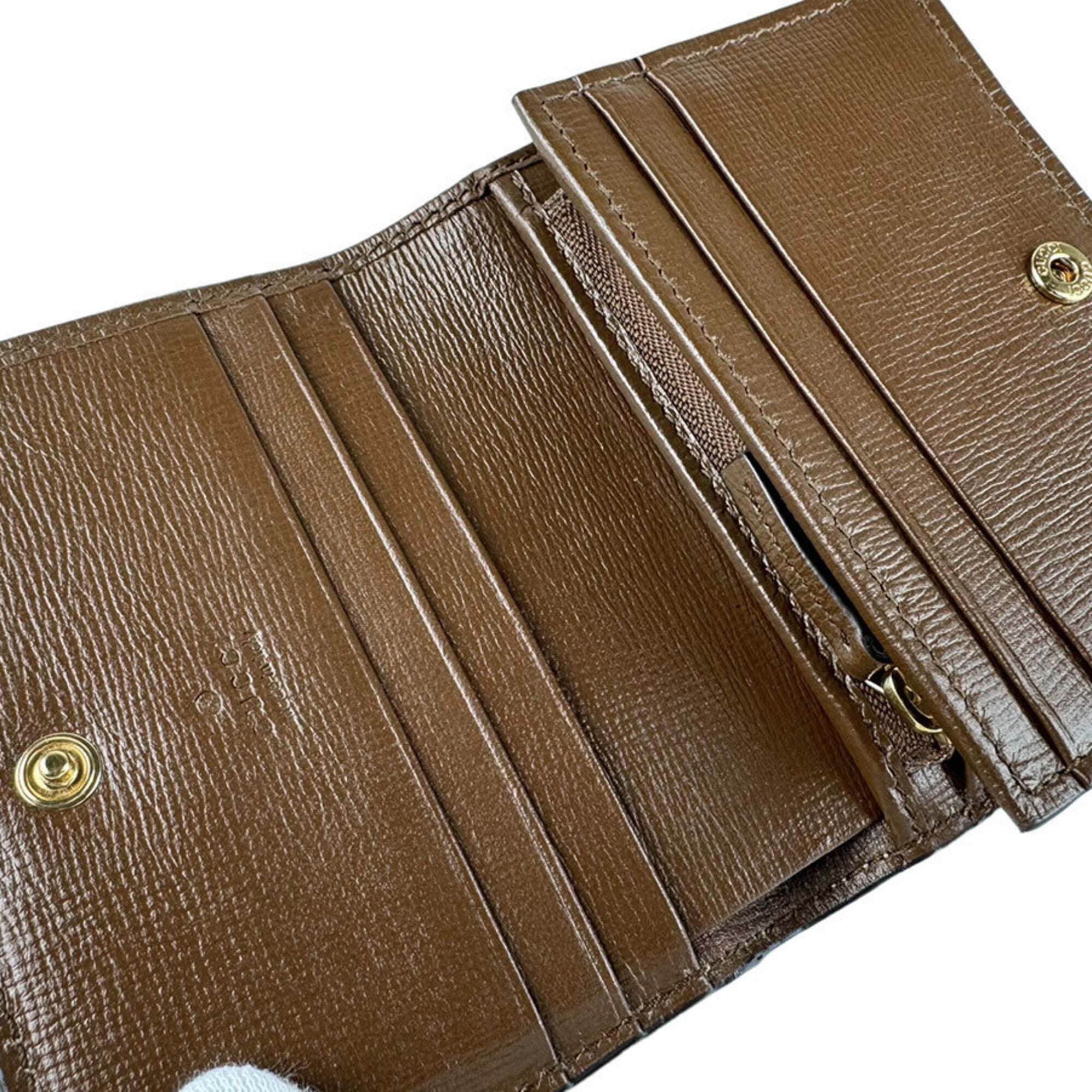 Gucci Brown Dark Red Gg Supreme Long Wallet (Bi-Fold) (Pre-Owned)