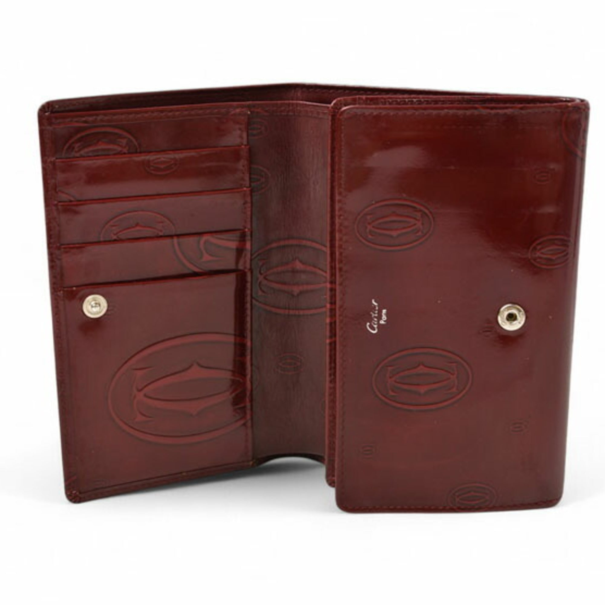 Cartier Bordeaux Leather Wallet (Bi-Fold) (Pre-Owned)