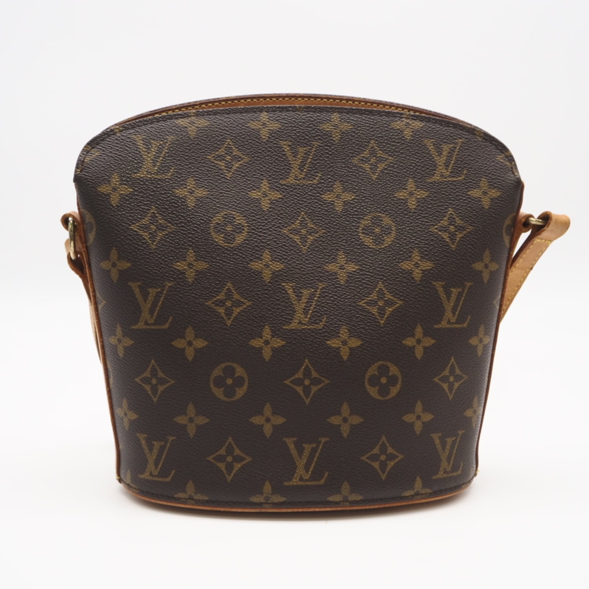 Louis Vuitton Monogram Beige Brown Coated Canvas Leather Shoulder Bag (Pre-Owned)