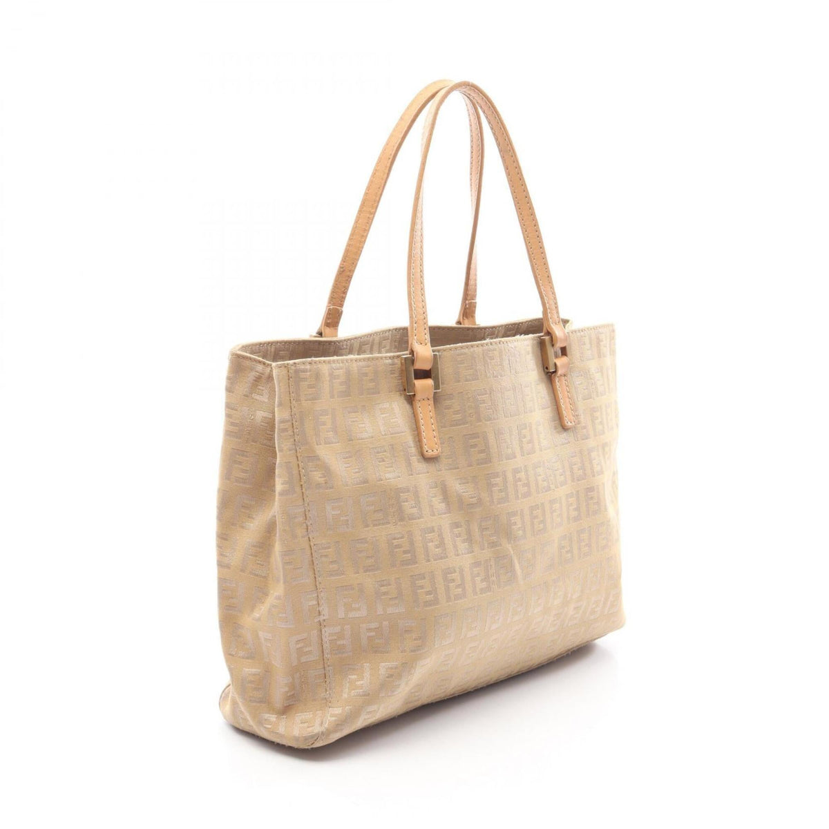 Fendi Beige Canvas Leather Handbag (Pre-Owned)