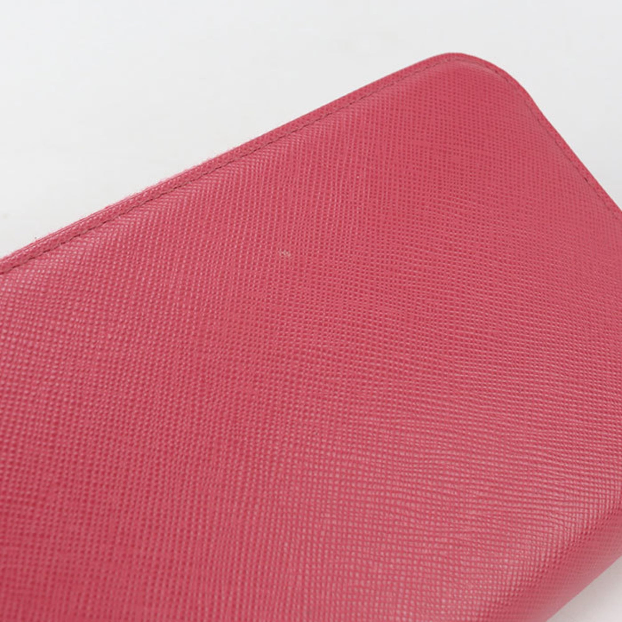 Prada Pink Leather Long Wallet (Bi-Fold) (Pre-Owned)