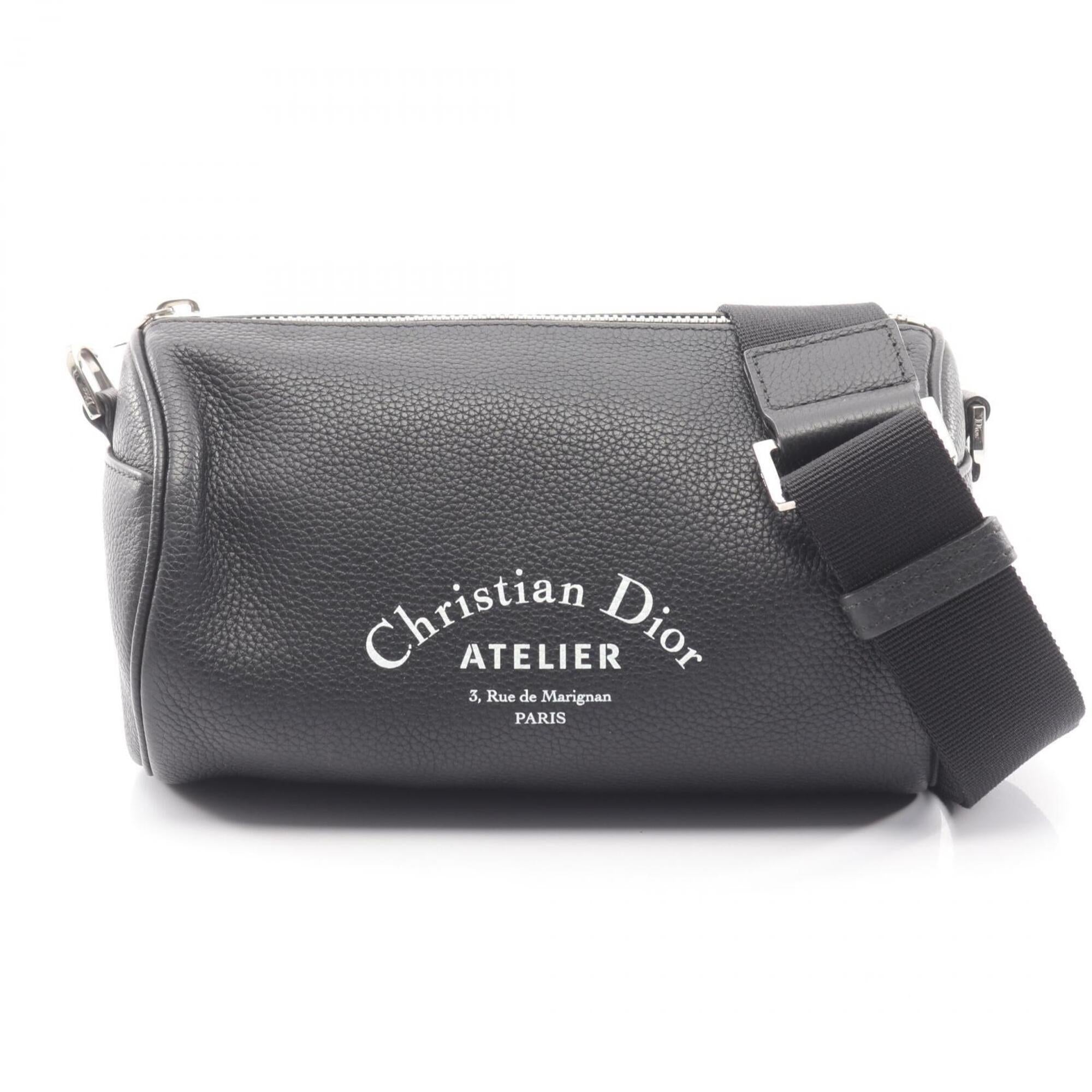 Christian Dior Black Leather Handbag Shoulder Bag (Pre-Owned)