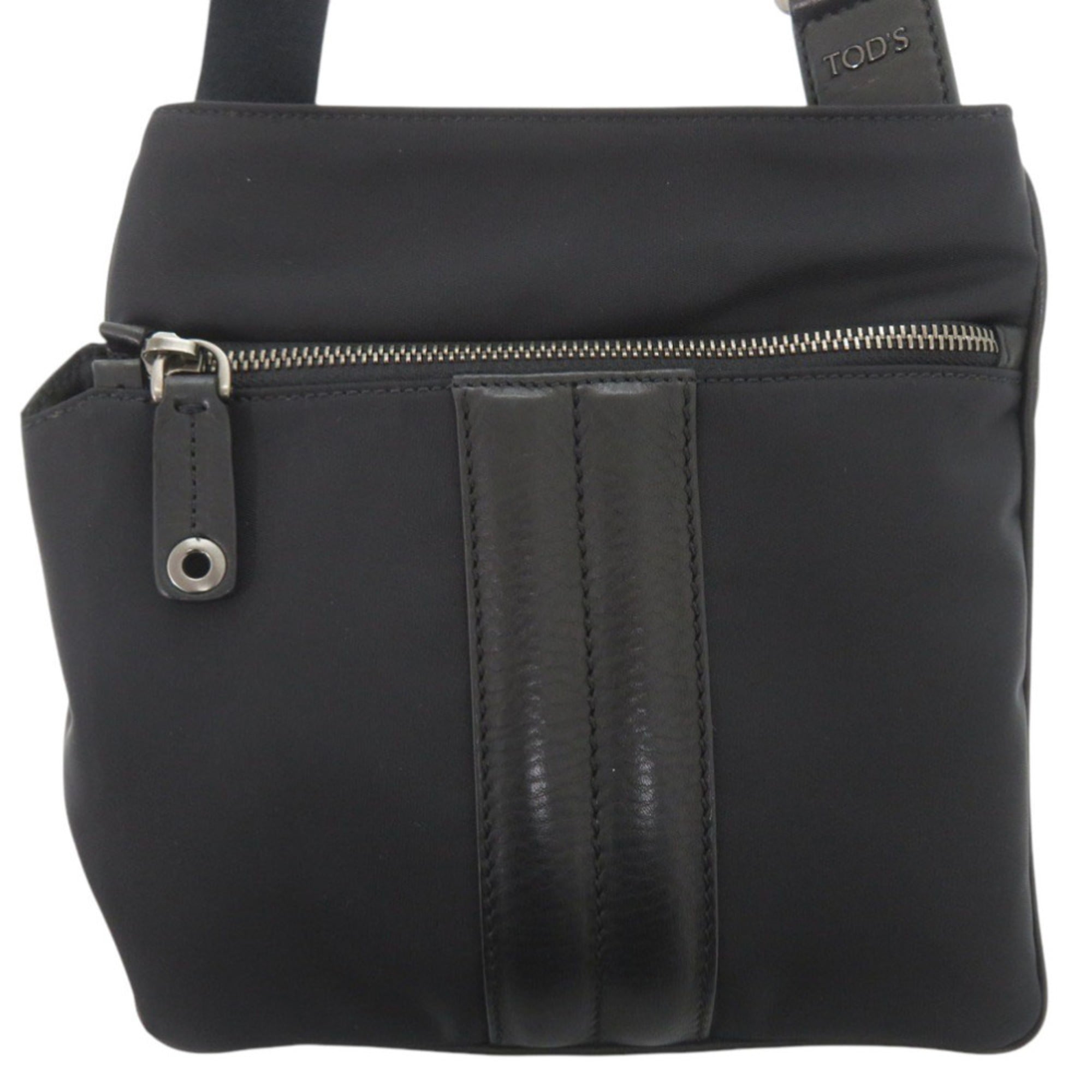 Tod's Black Nylon Leather Shoulder Bag (Pre-Owned)