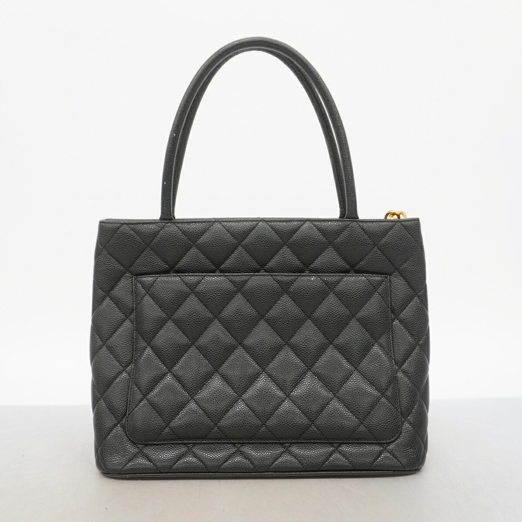 Chanel Black Grained Calfskin Tote Bag (Pre-Owned)