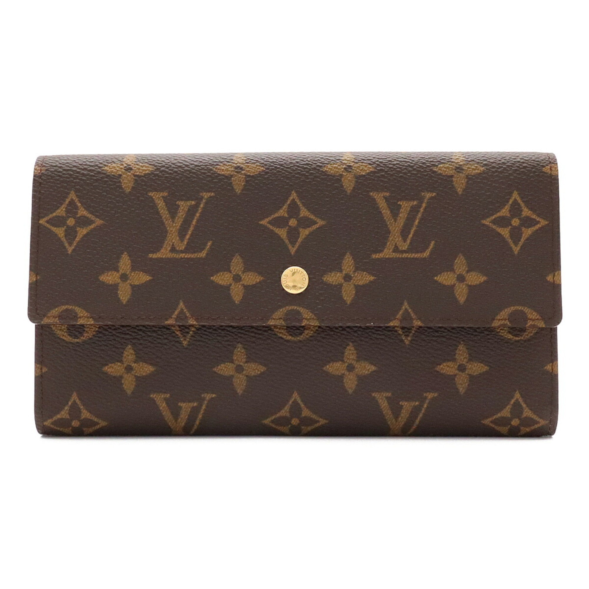 Louis Vuitton Brown Monogram Canvas Long Wallet (Tri-Fold) (Pre-Owned)