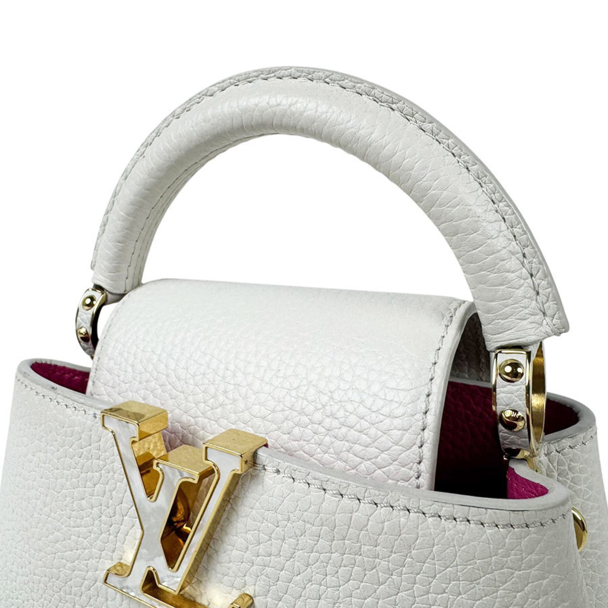 Louis Vuitton White Leather Handbag Shoulder Bag (Pre-Owned)