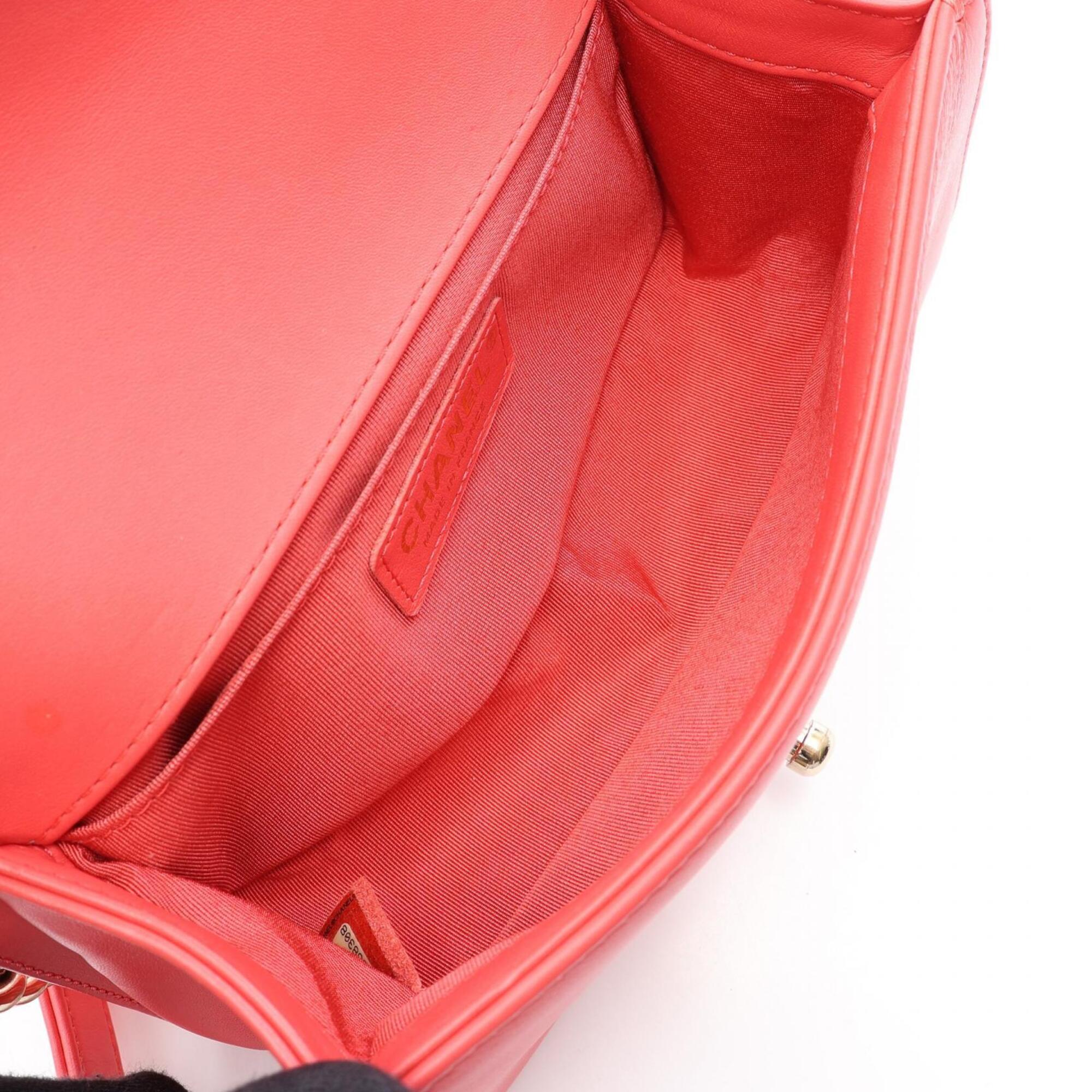 Chanel Multi-Color Pink White Fabric Leather Handbag Shoulder Bag (Pre-Owned)