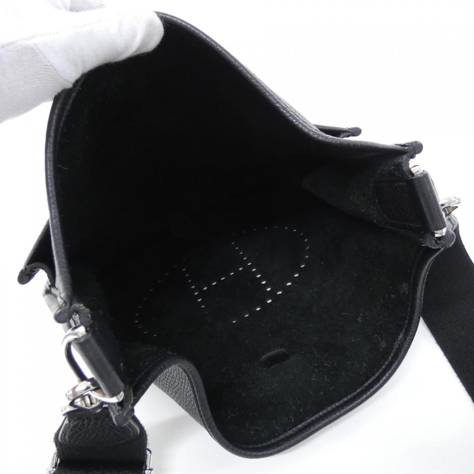 Hermes Black Taurillon Clemence Leather Shoulder Bag (Pre-Owned)
