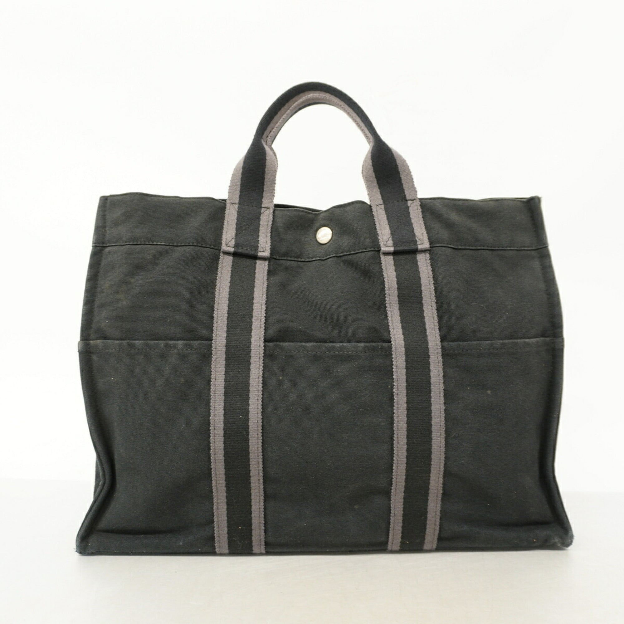 Hermes Black Canvas Tote Bag (Pre-Owned)