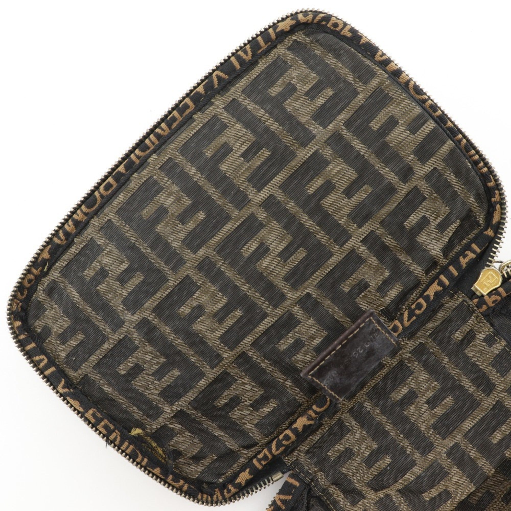Fendi Brown Nylon Canvas Pouch (Pre-Owned)