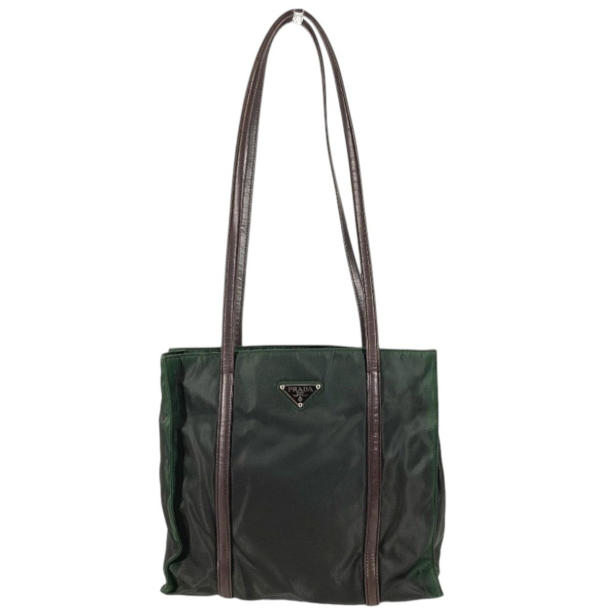 Prada Khaki Nylon Handbag Shoulder Bag Tote Bag (Pre-Owned)