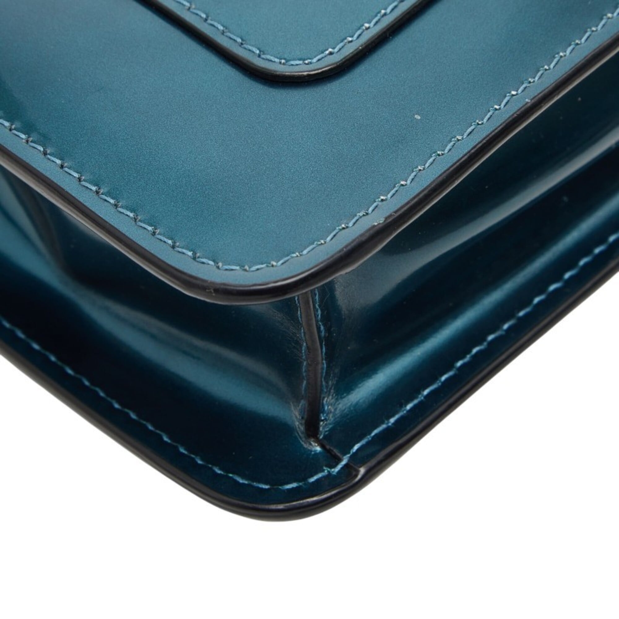 Bvlgari Blue Patent Leather Shoulder Bag (Pre-Owned)