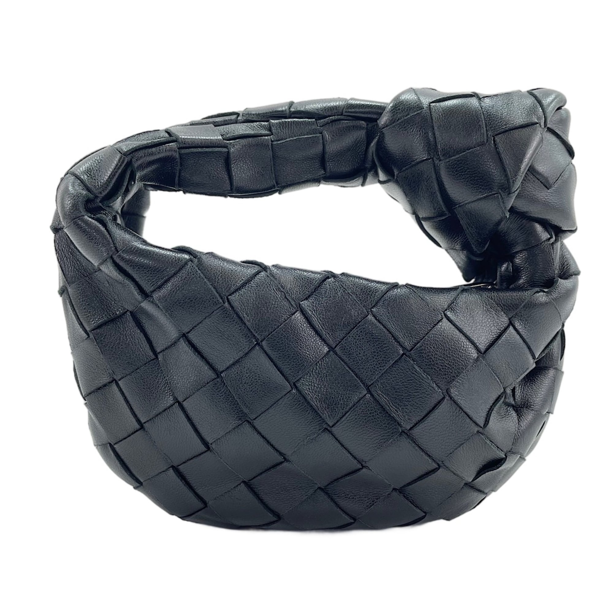 Bottega Veneta Intrecciato Black Intrecciato Handbag (Pre-Owned)