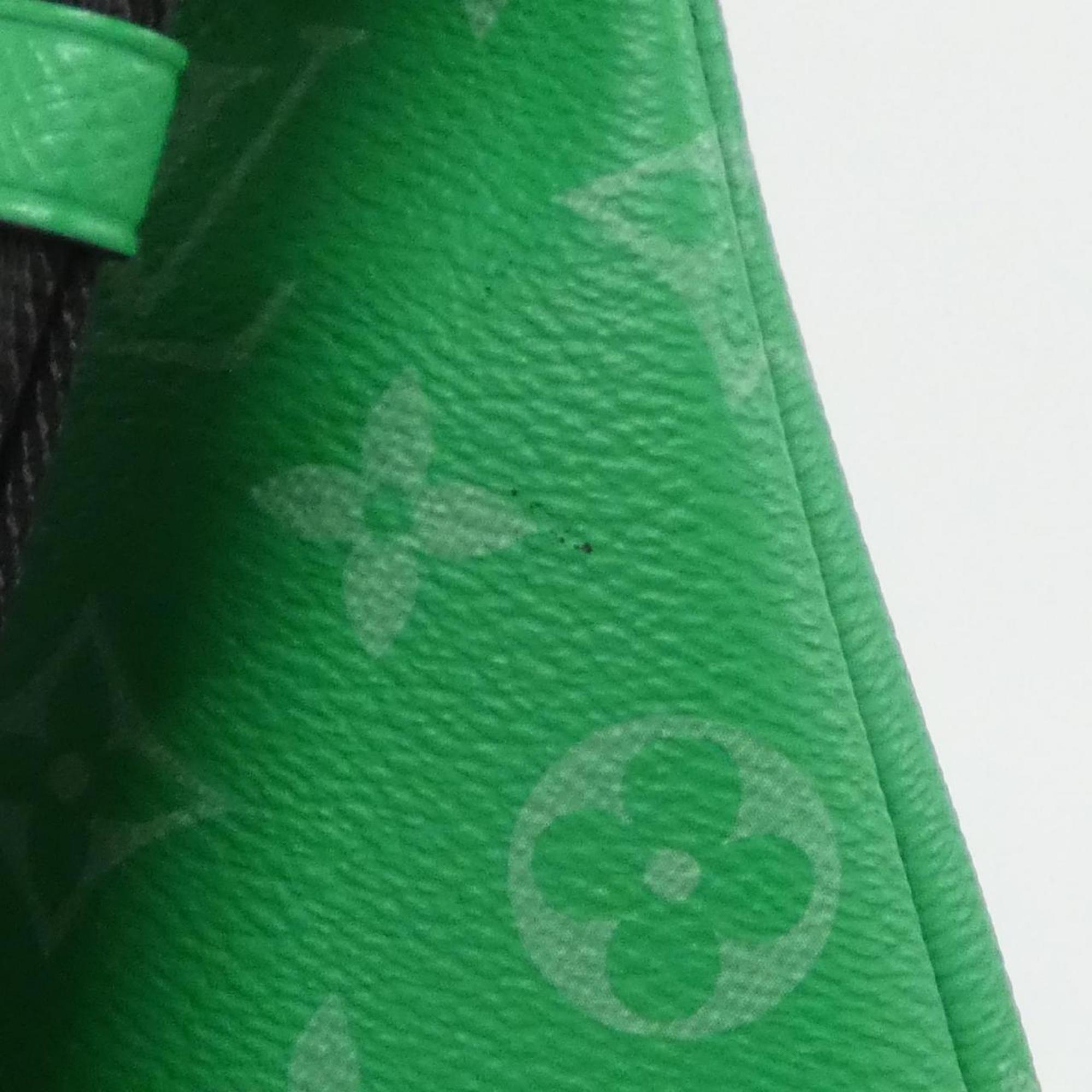 Louis Vuitton Taigarama Vert Coated Canvas Leather Handbag (Pre-Owned)