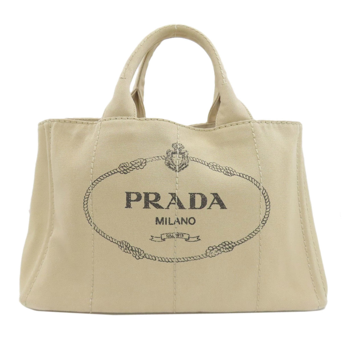Prada Beige Canvas Handbag (Pre-Owned)