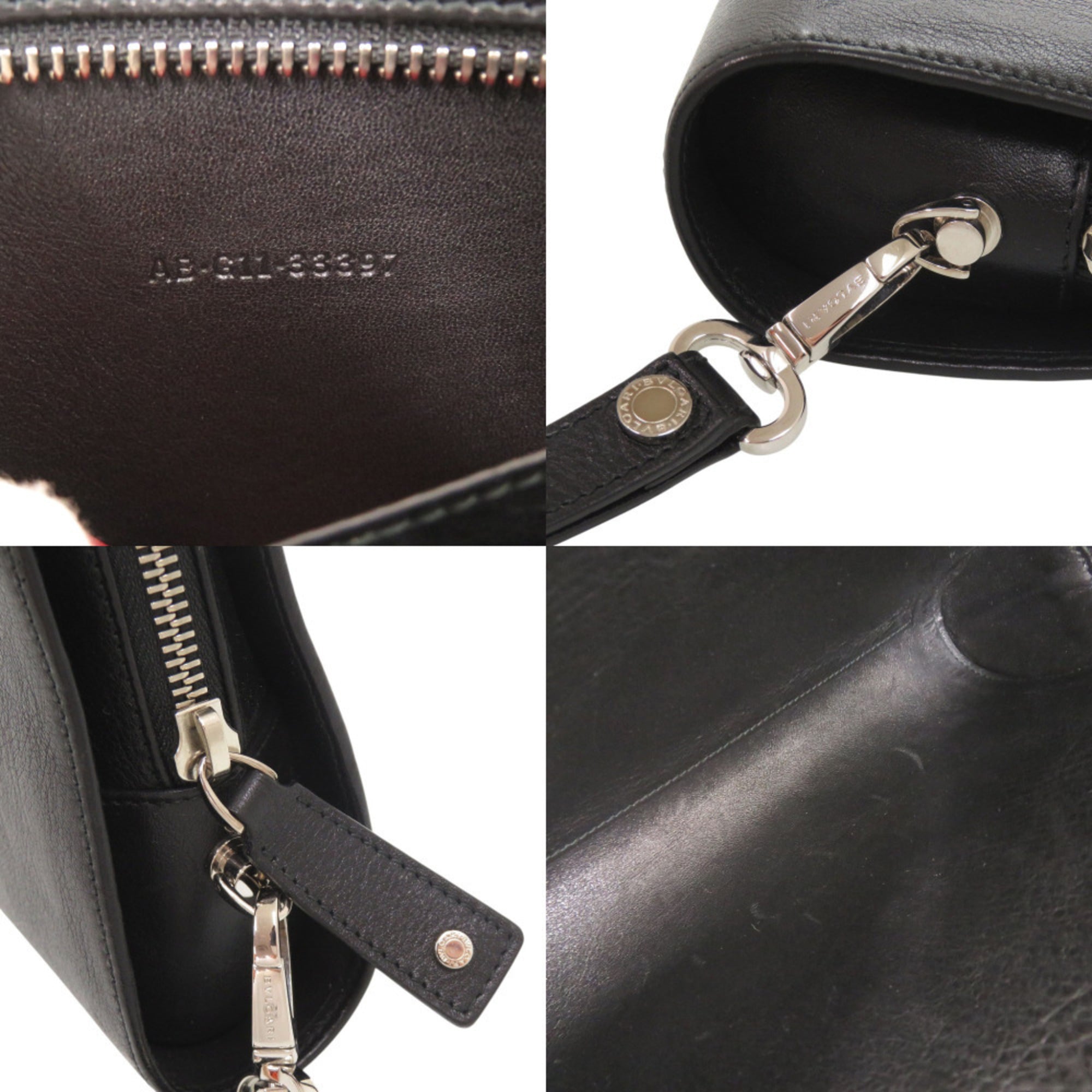 Bvlgari Black Leather Clutch Bag (Pre-Owned)