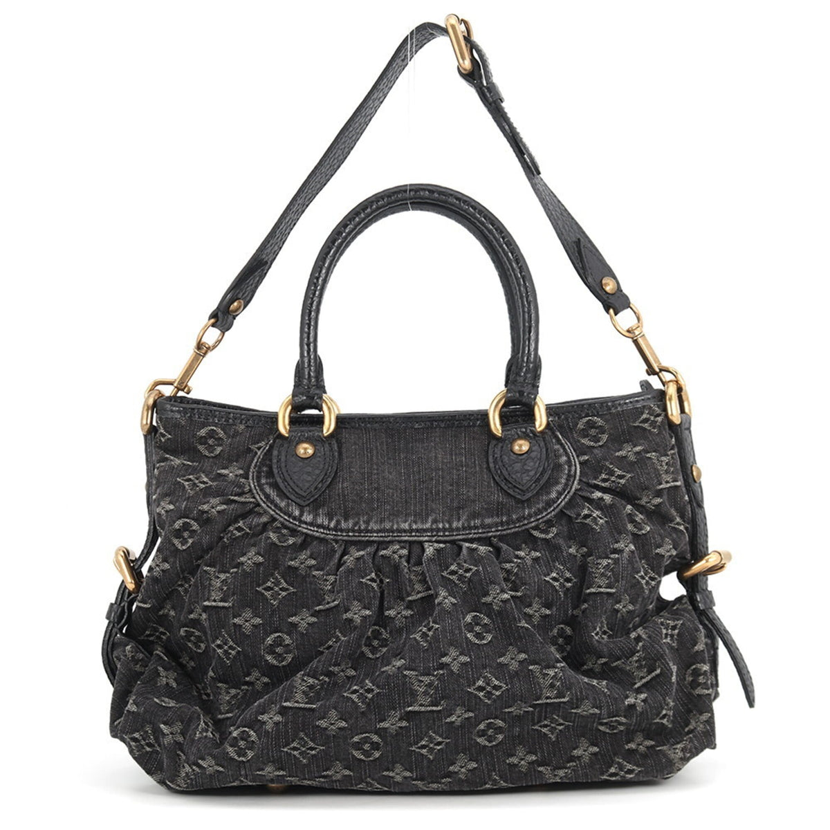 Louis Vuitton Monogram Denim Black Noir Monogram Denim Handbag Shoulder Bag (Pre-Owned)