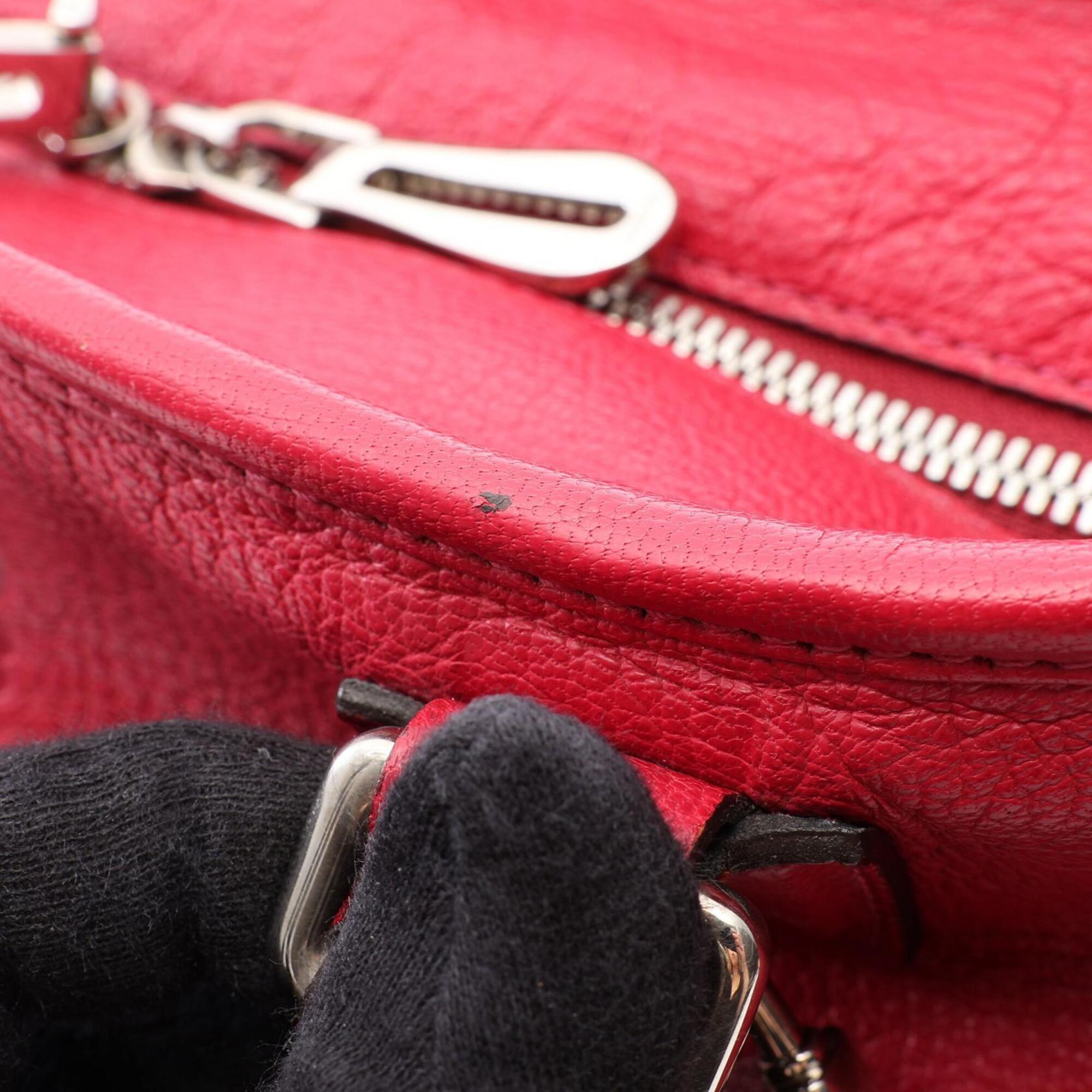 Loewe Red Color Leather Handbag (Pre-Owned)