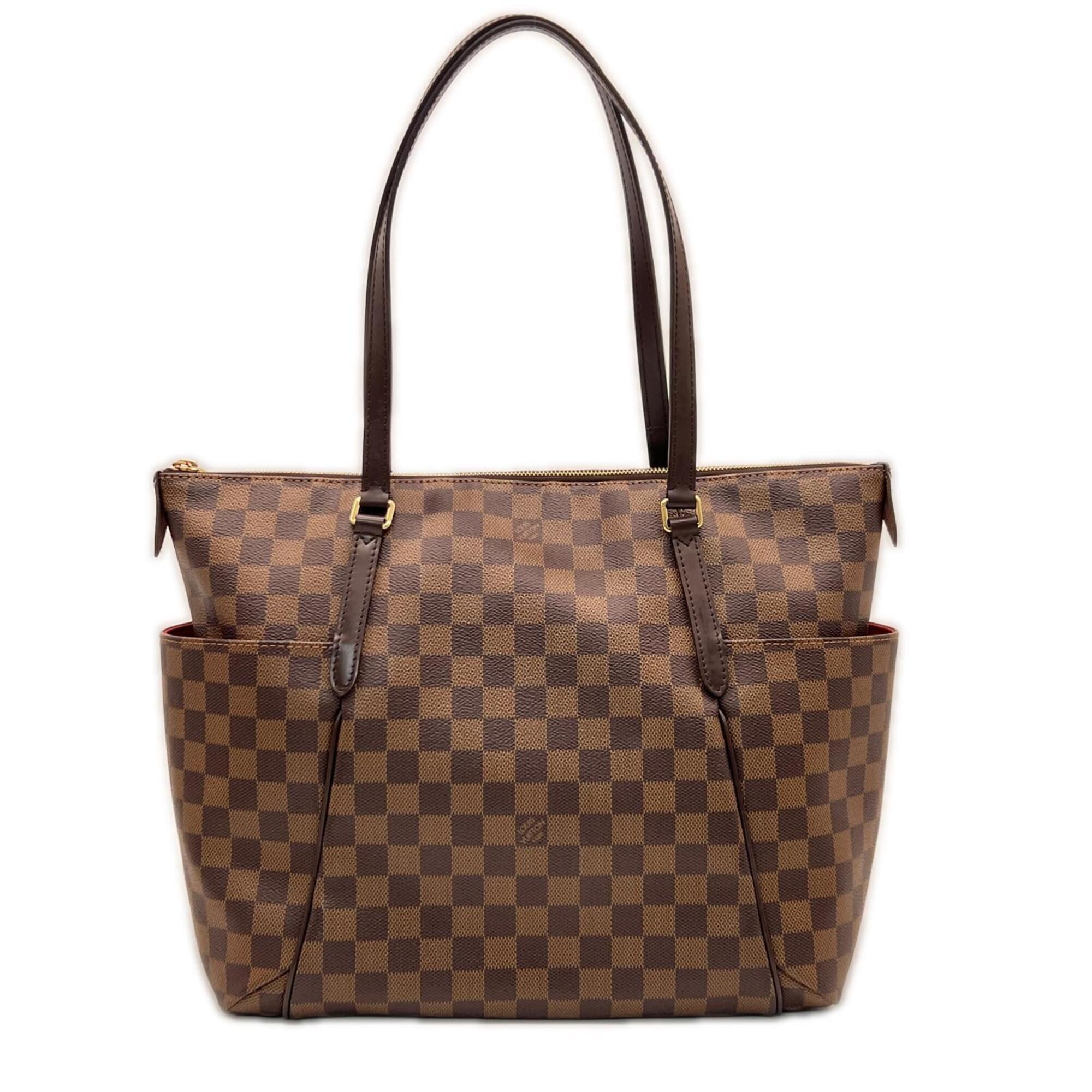 Louis Vuitton Beige Brown Coated Canvas Leather Handbag (Pre-Owned)