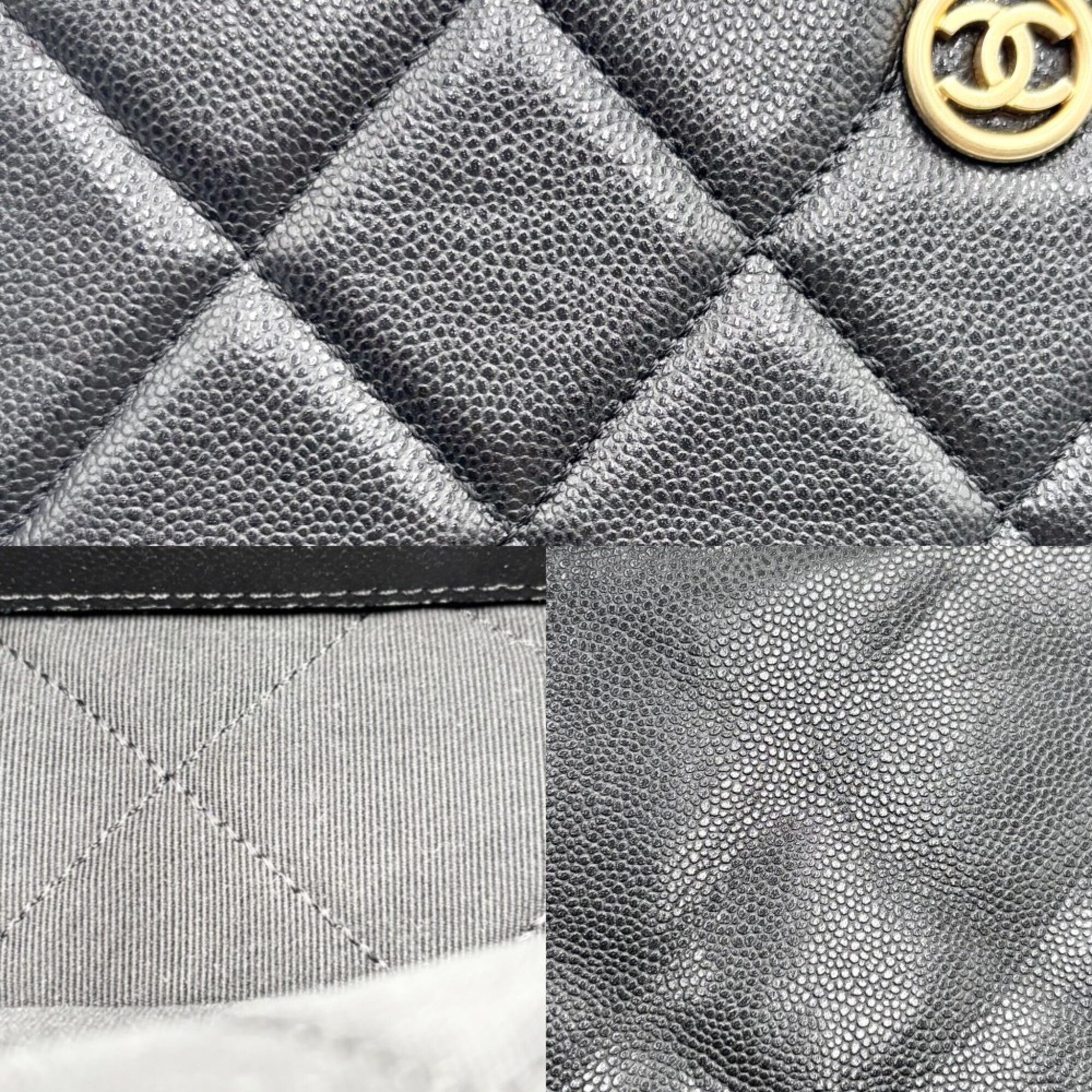 Chanel Black Grained Calfskin Shoulder Bag (Pre-Owned)