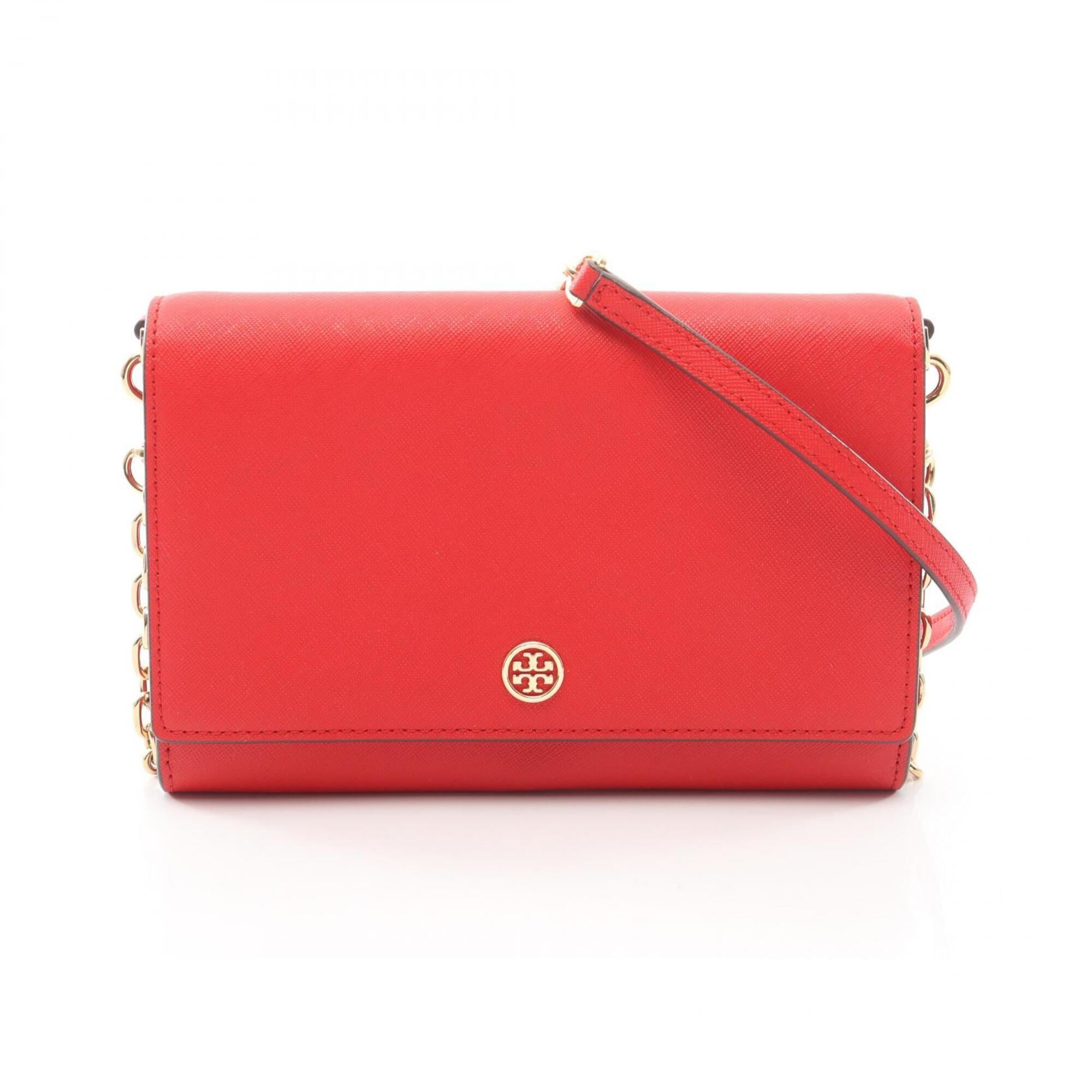 Tory Burch Red Color Leather Handbag Shoulder Bag (Pre-Owned)