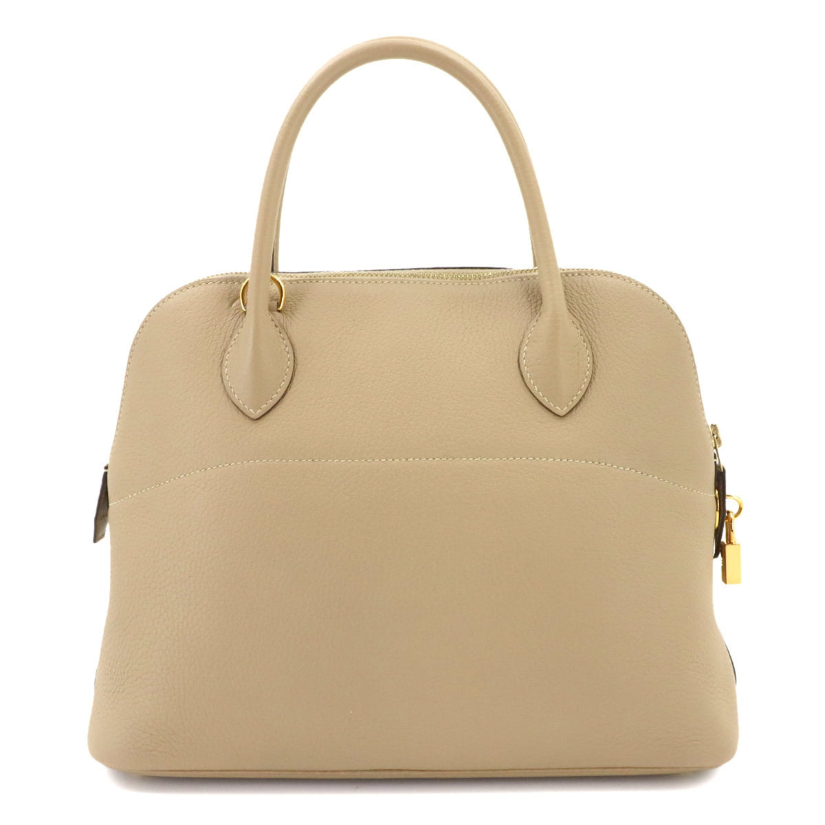 Hermes Beige Taurillon Clemence Leather Handbag (Pre-Owned)