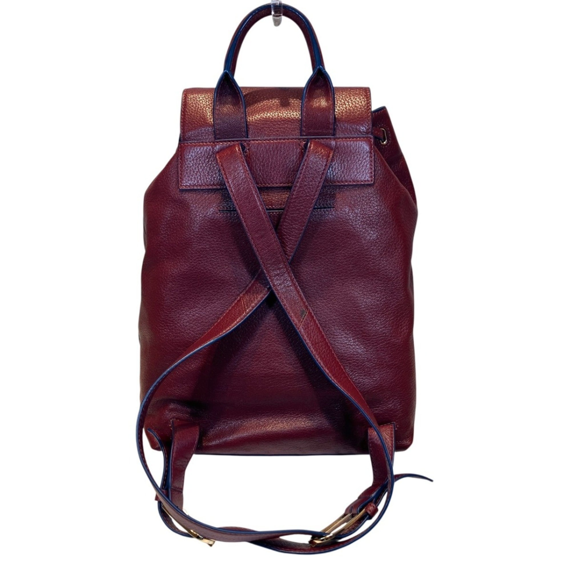 Tory Burch Burgundy Leather Backpack (Pre-Owned)
