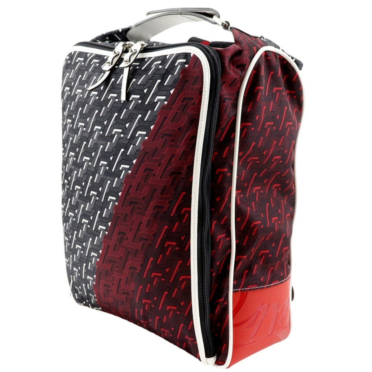 Christian Louboutin Black Red Color Nylon Backpack (Pre-Owned)