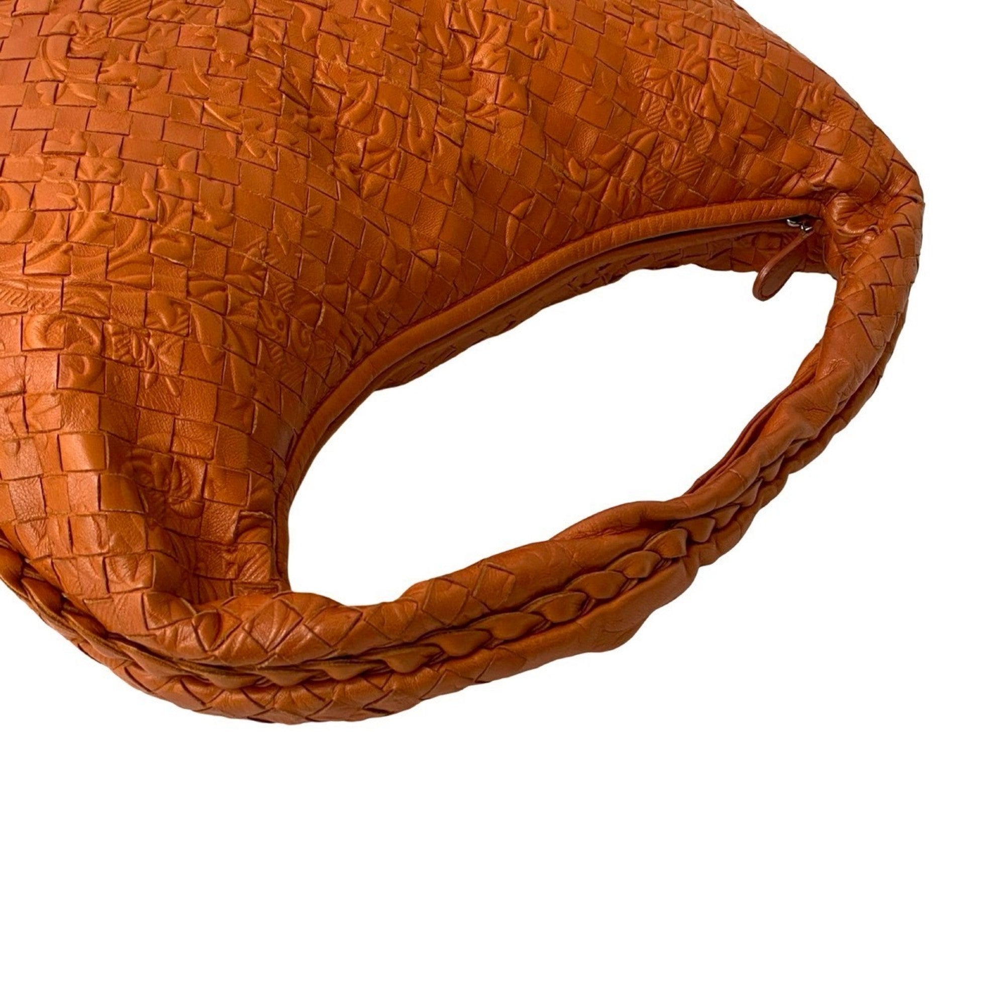 Bottega Veneta Orange Leather Handbag Tote Bag (Pre-Owned)