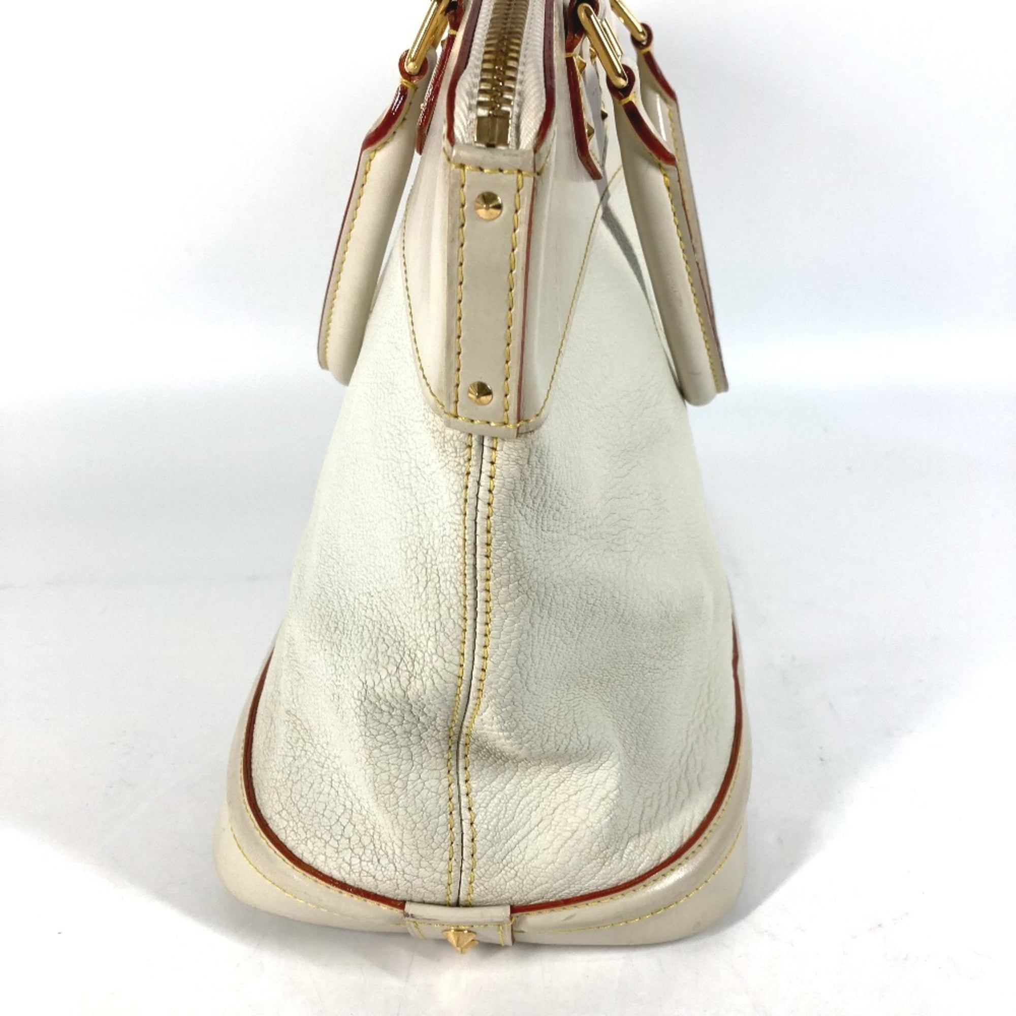 Louis Vuitton Galle White Yellow Suhali Leather Handbag Tote Bag (Pre-Owned)