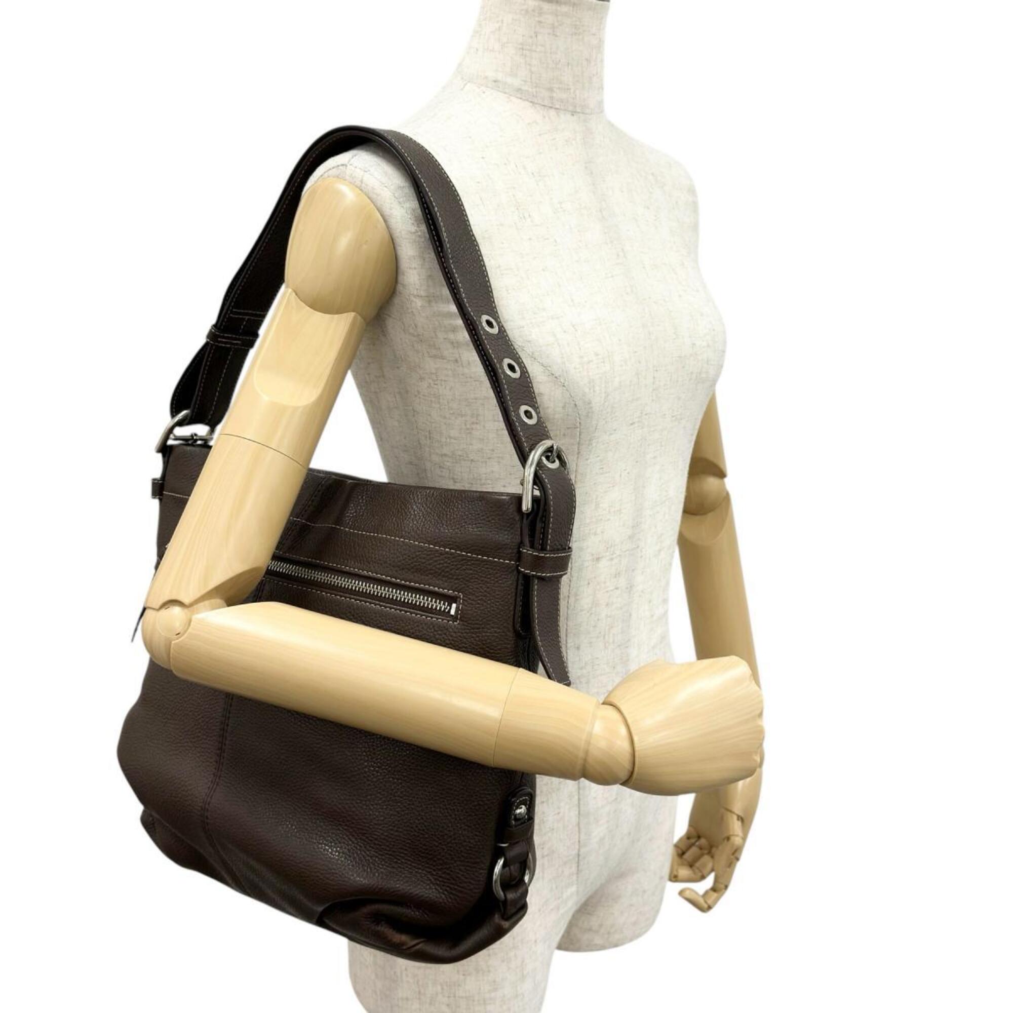 Coach Brown Leather Handbag Shoulder Bag (Pre-Owned)