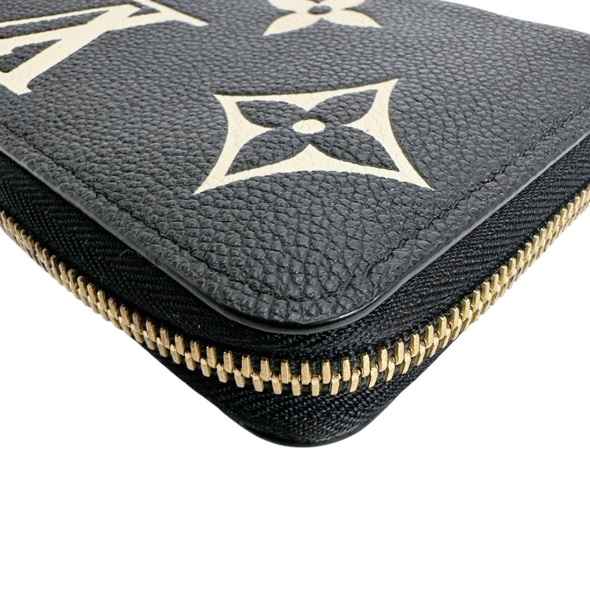 Louis Vuitton Beige Black Monogram Empreinte Long Wallet (Bi-Fold) (Pre-Owned)