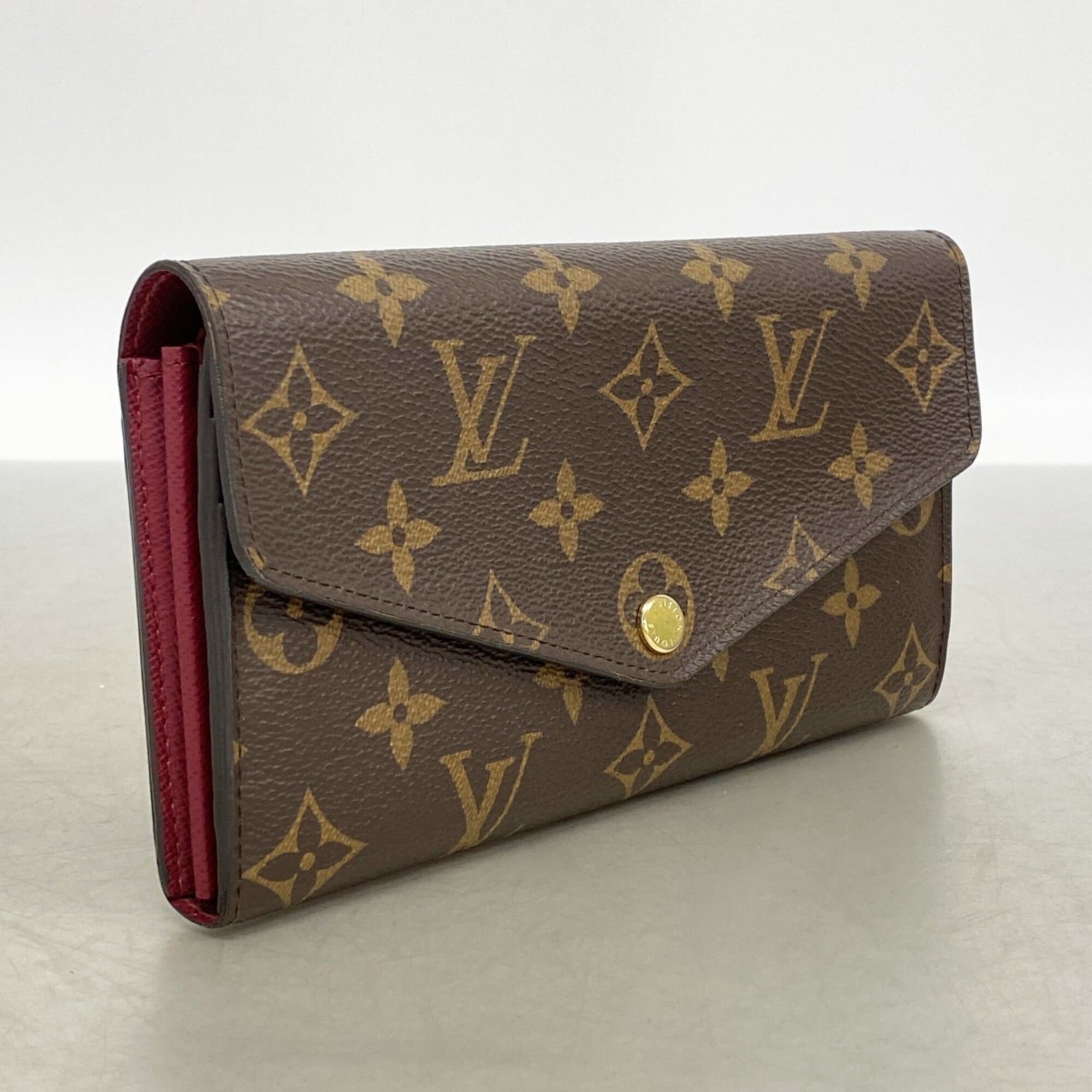 Louis Vuitton Brown Fuchsia Long Wallet (Bi-Fold) (Pre-Owned)