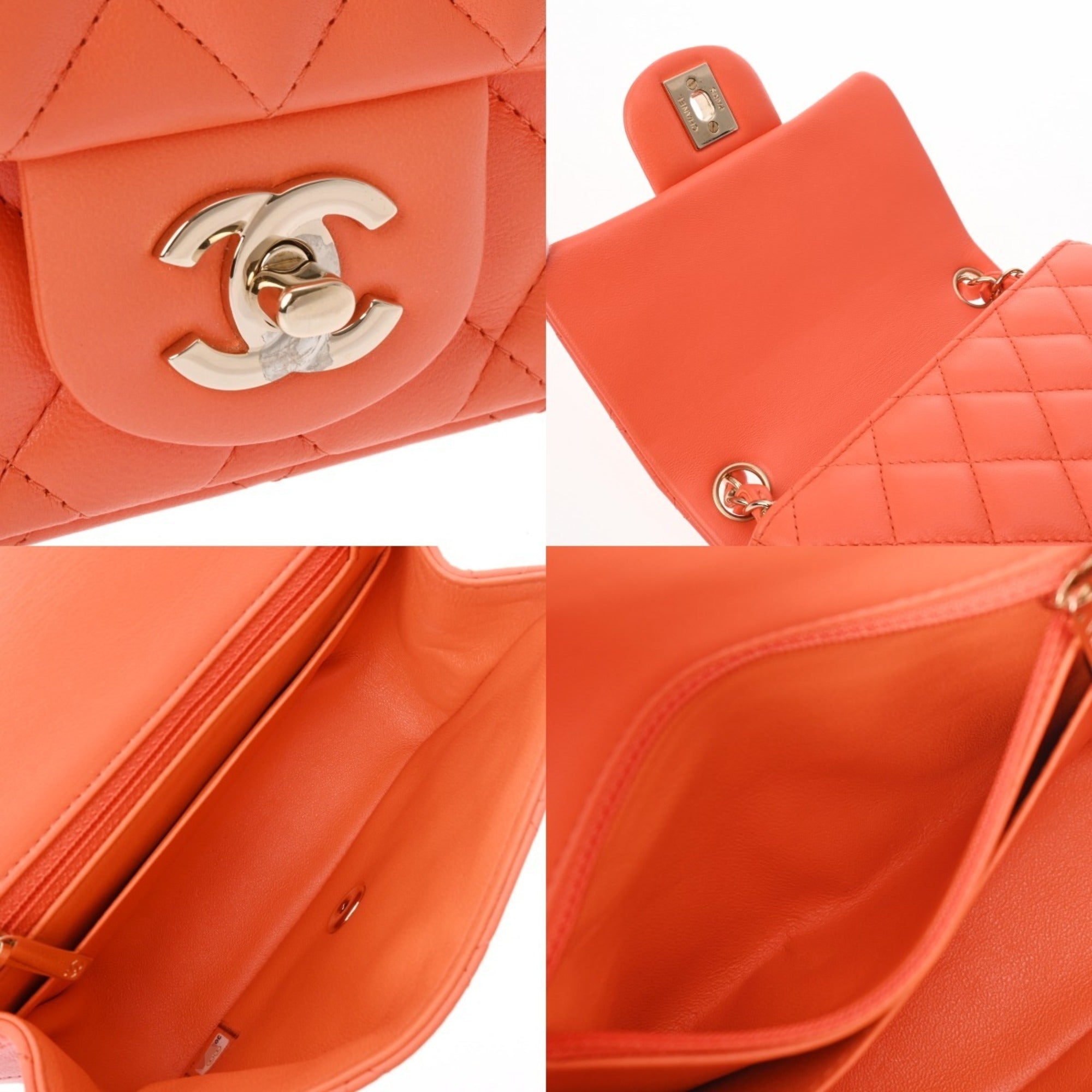 Chanel Orange Leather Shoulder Bag (Pre-Owned)