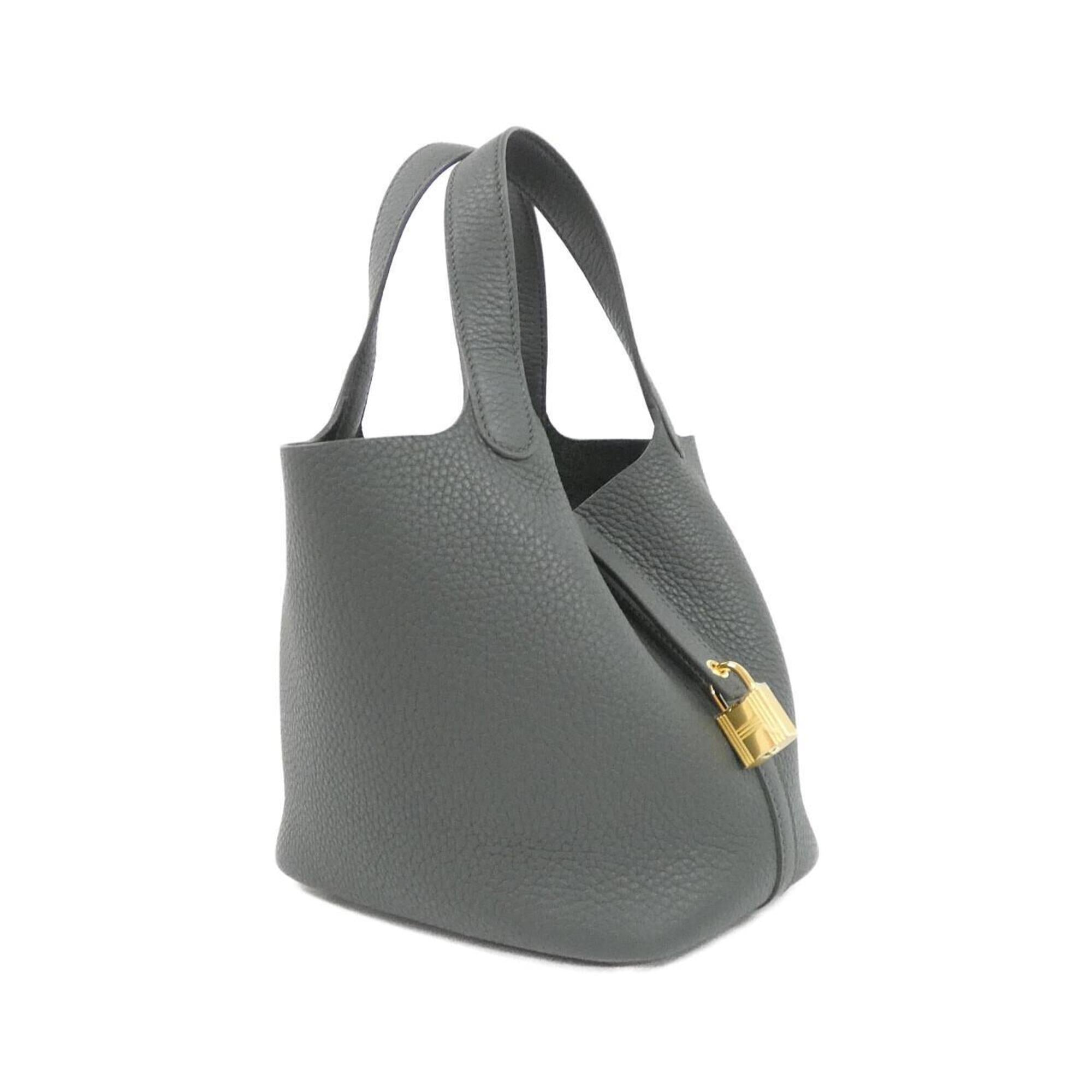 Hermes Black Vert Taurillon Clemence Leather Handbag (Pre-Owned)